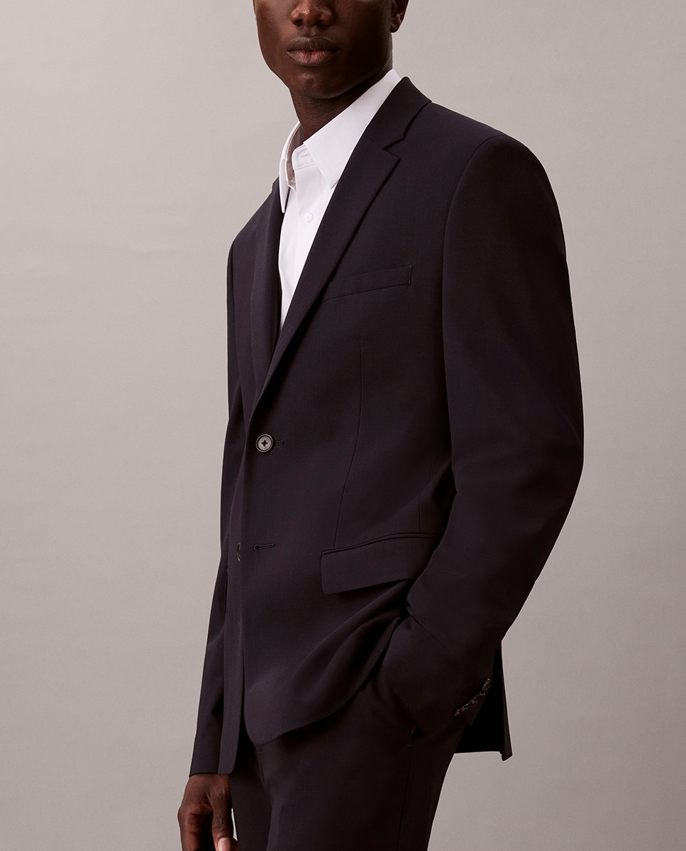 Blazer de Fato Slim Fit Azul-marinho-5