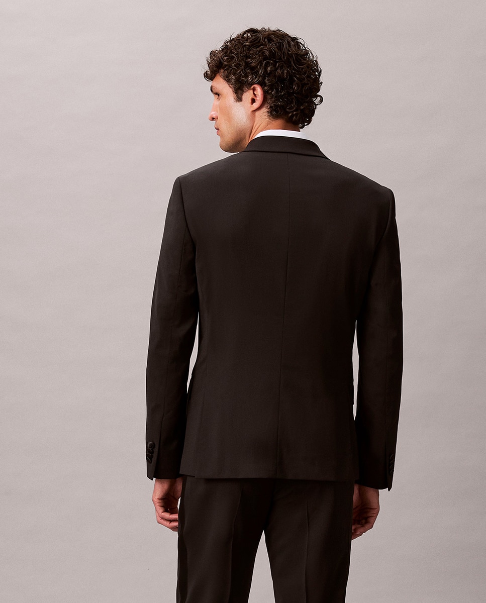 Blazer de Smoking Slim Fit Preto-2