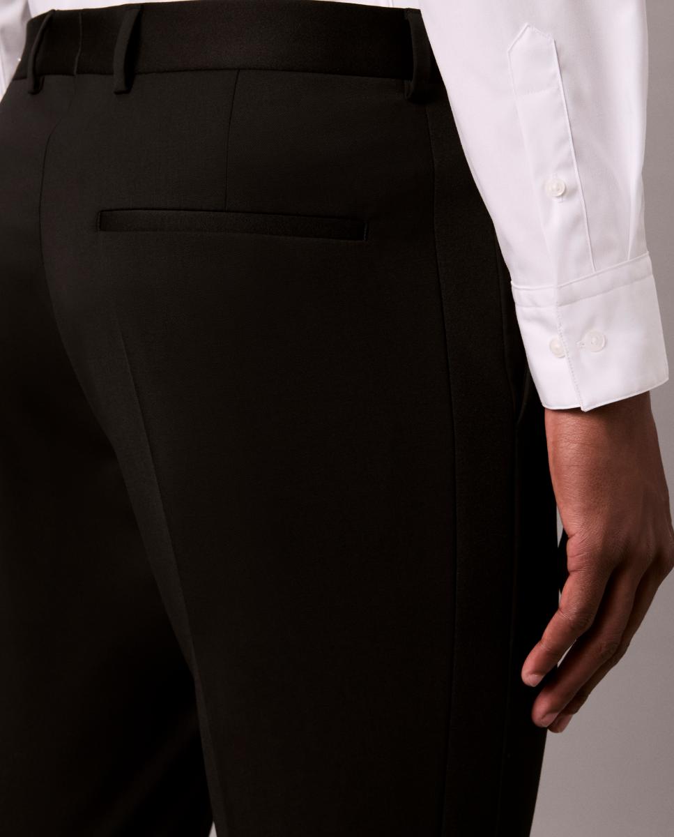 Blazer de Smoking Slim Fit Preto-5