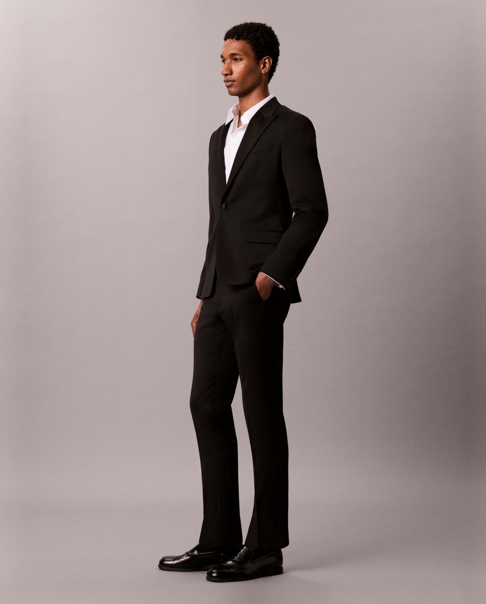 Blazer de Smoking Slim Fit Preto-6