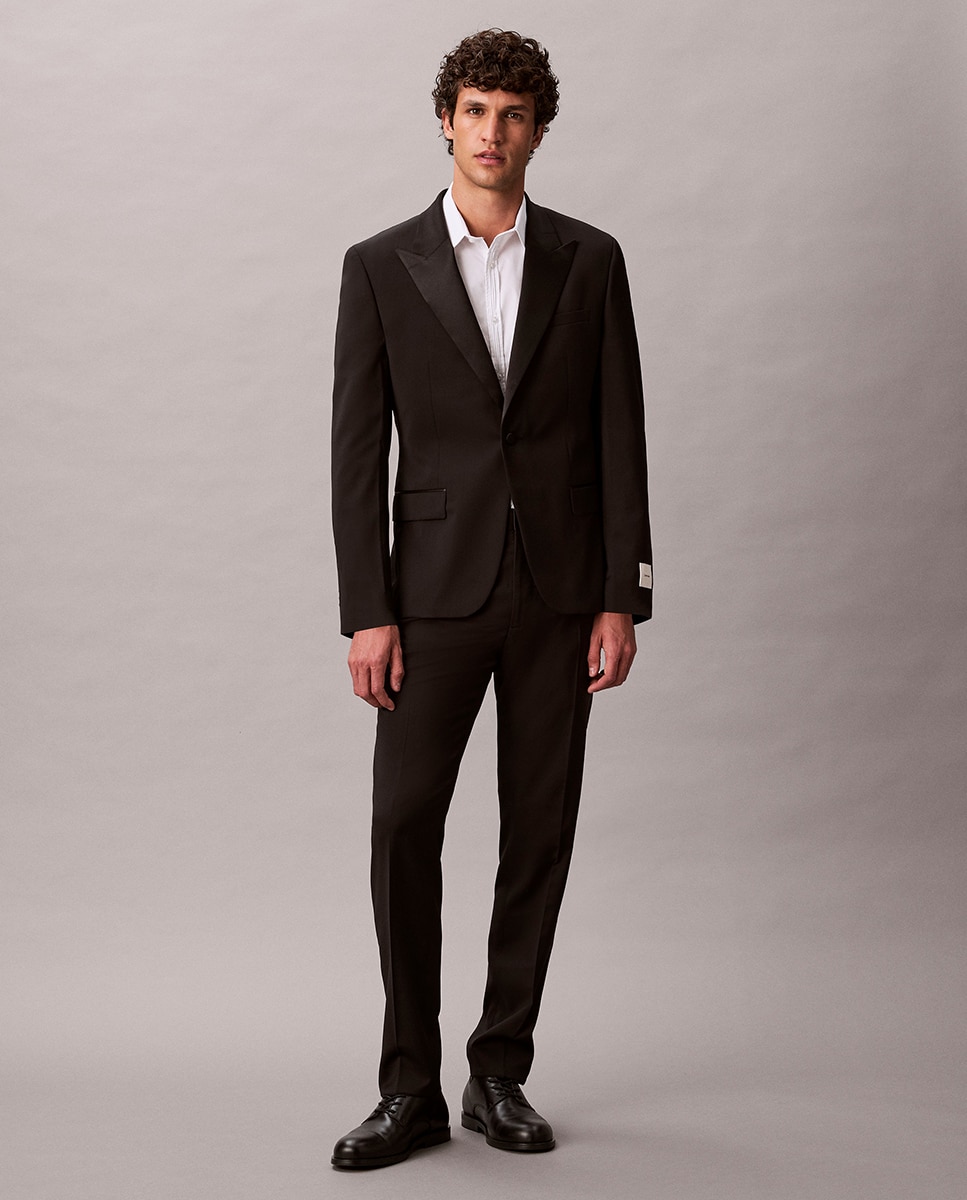 Blazer de Smoking Slim Fit Preto-5