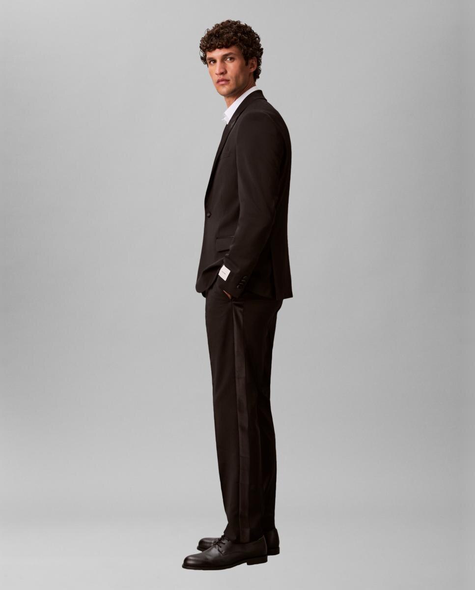 Calças de Smoking Slim Fit Preto-2