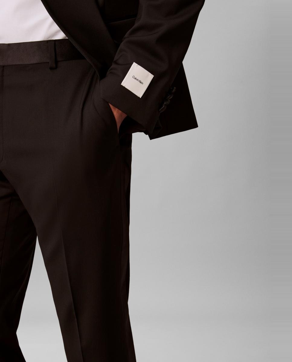 Calças de Smoking Slim Fit Preto-4
