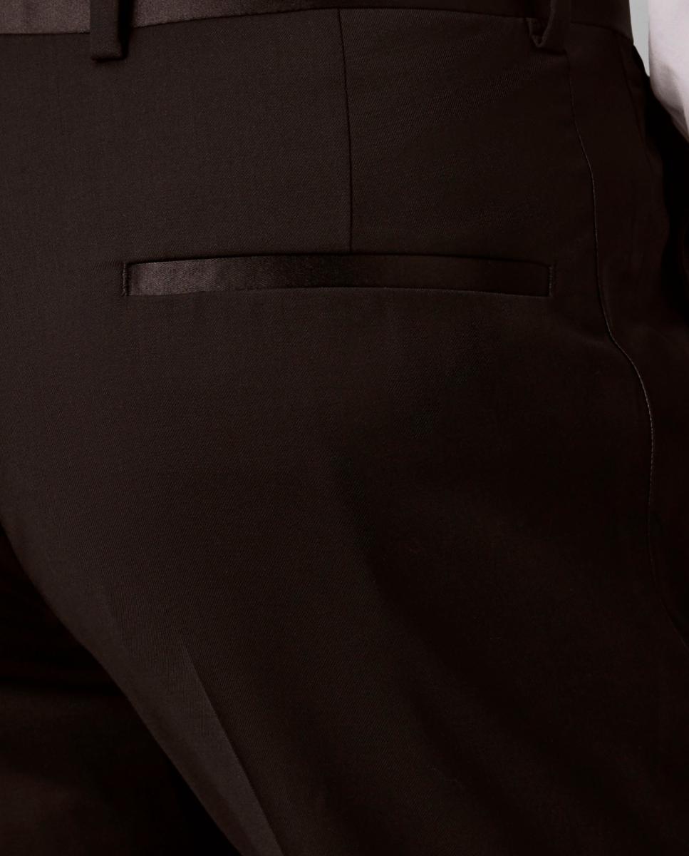 Calças de Smoking Slim Fit Preto-5