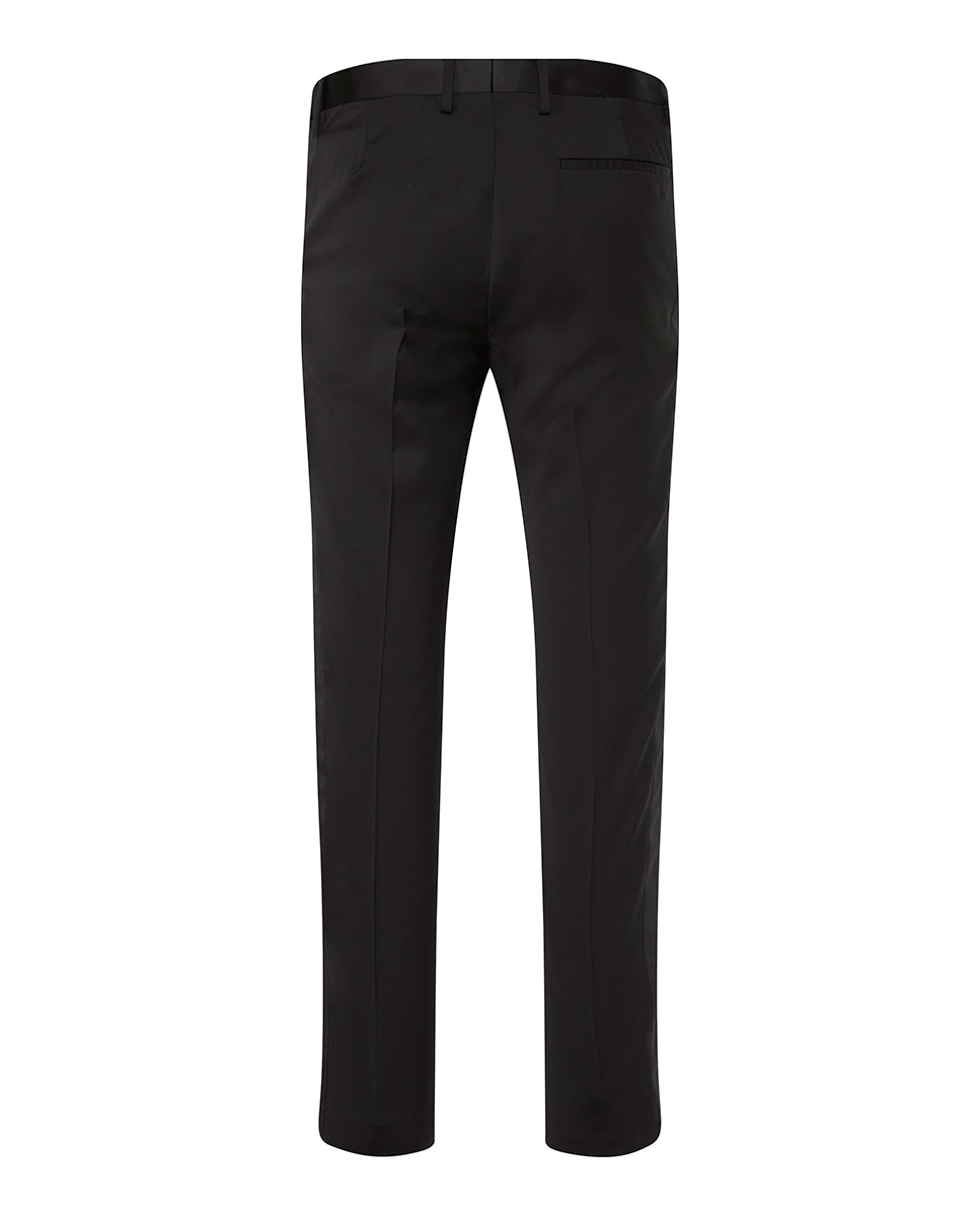 Calças de Smoking Slim de Lã Italiana Preto-7