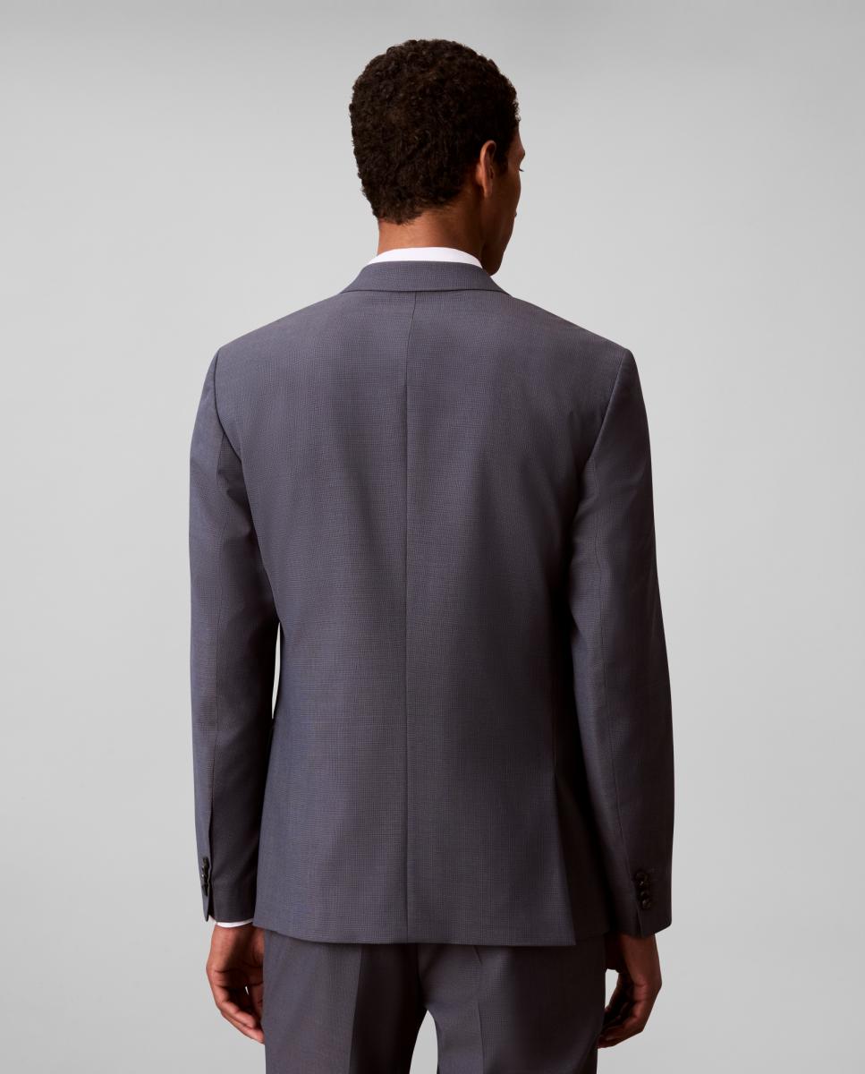 Blazer Justo de Lã Azul-2