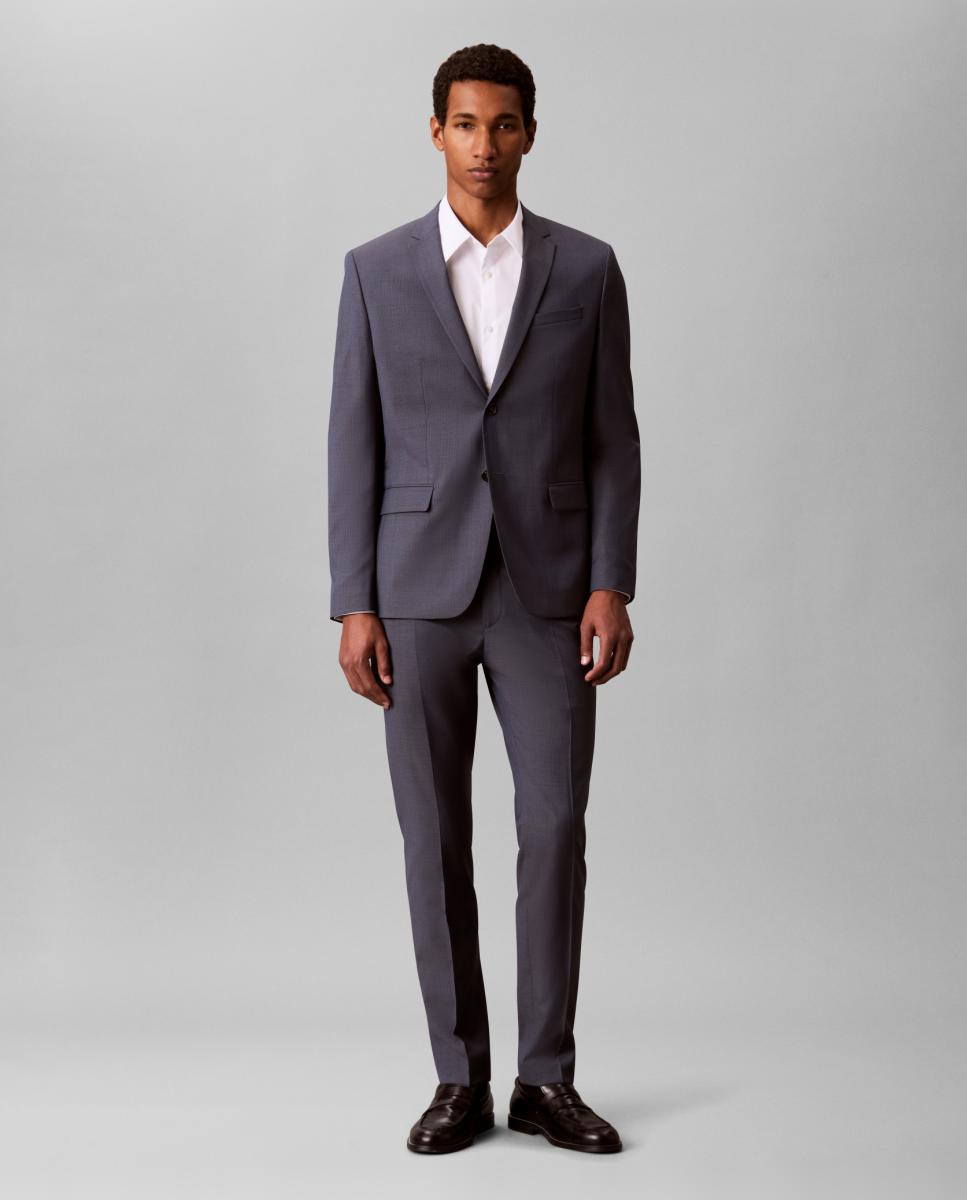 Blazer Justo de Lã Azul-5