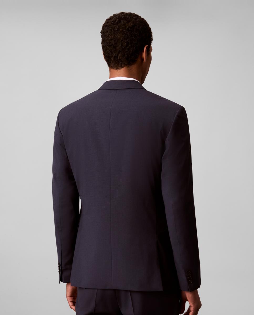 Blazer Justo de Lã Azul-marinho-2