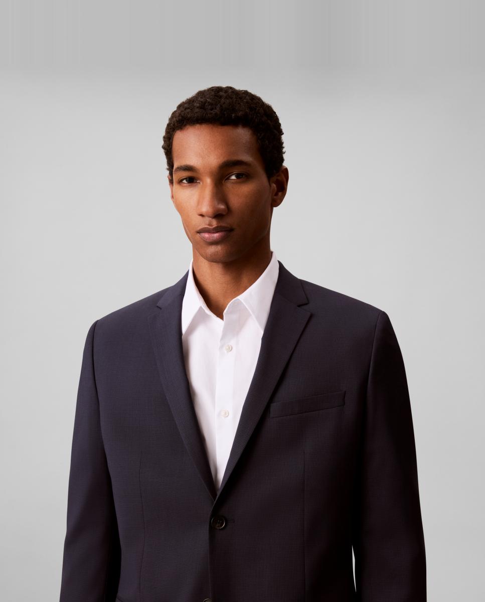 Blazer Justo de Lã Azul-marinho-3