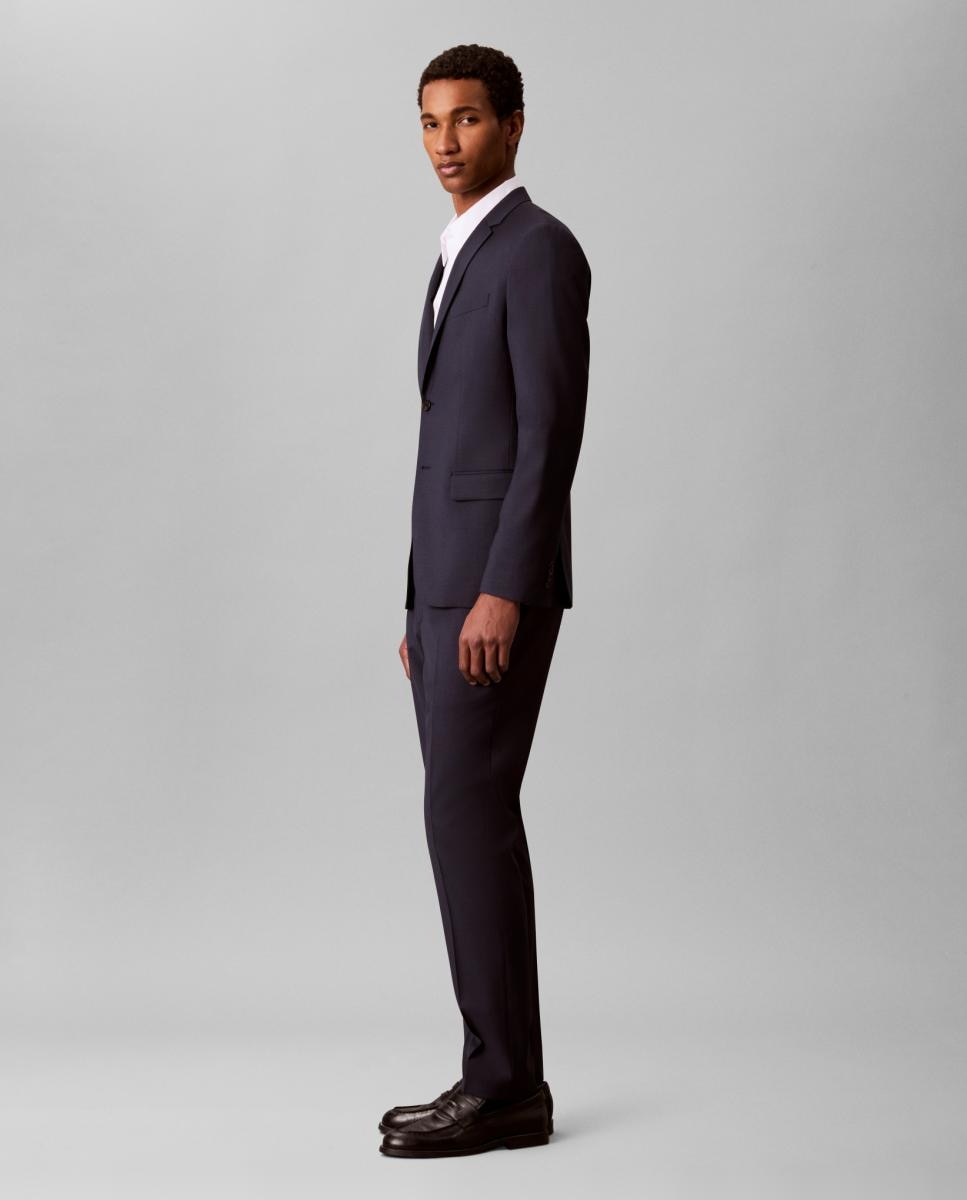 Blazer Justo de Lã Azul-marinho-4