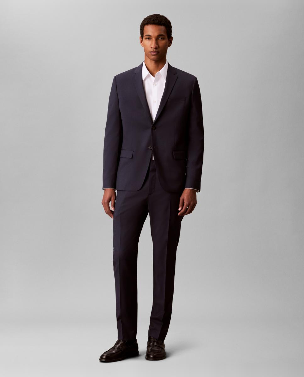 Blazer Justo de Lã Azul-marinho-6