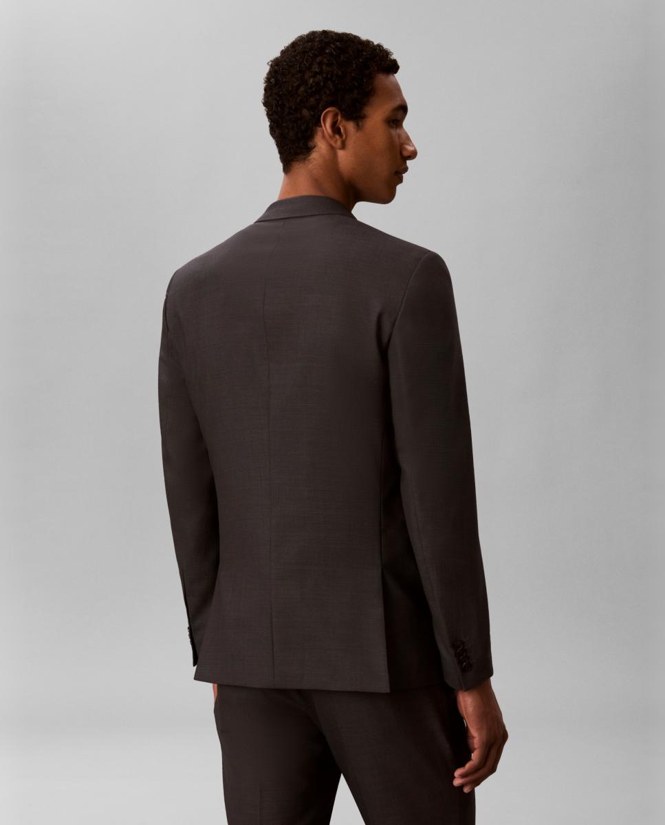 Blazer Slim com Micro Estrutura Barleycorn Cinzento-escuro-2
