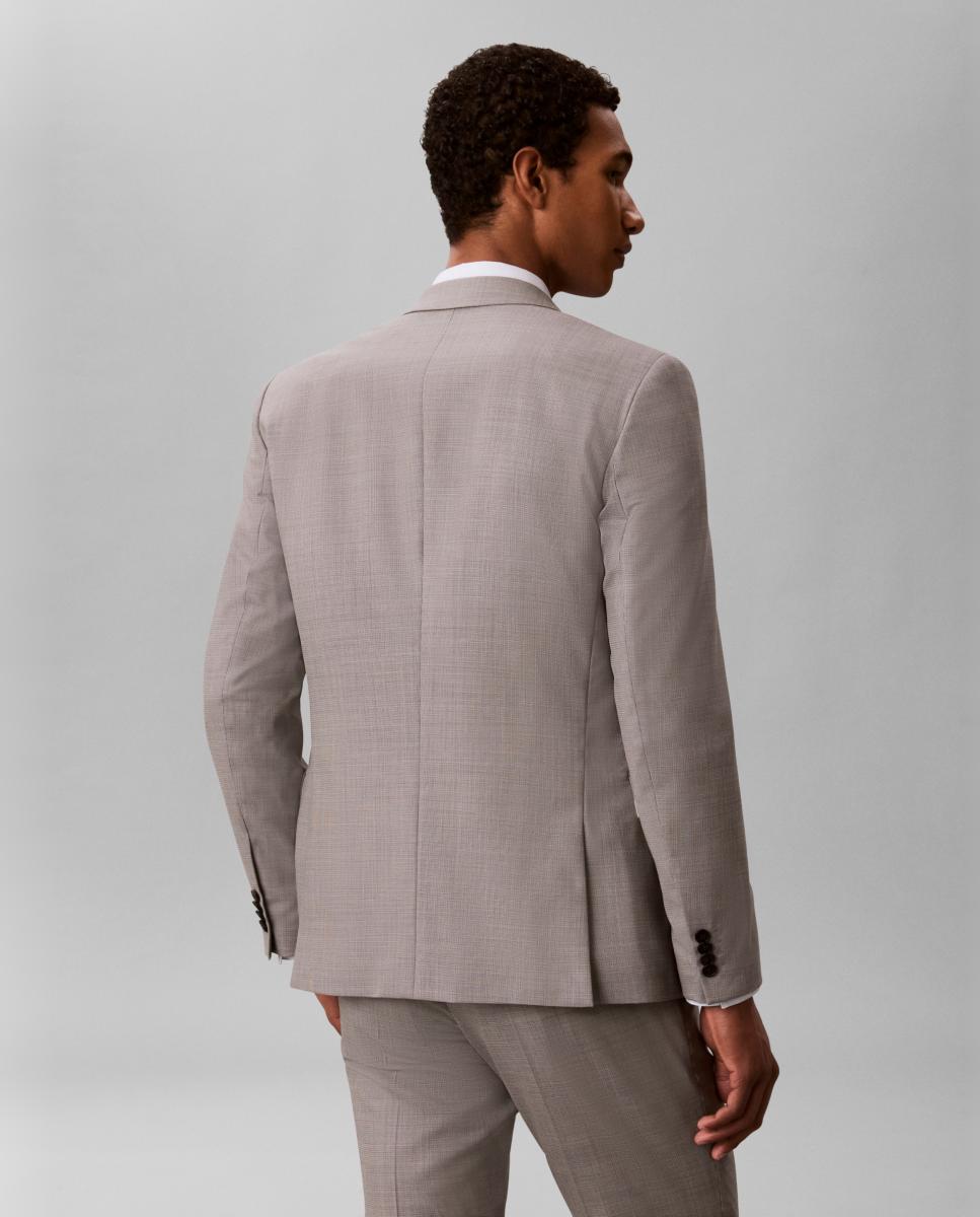 Blazer Slim com Micro Estrutura Barleycorn Cinzento-claro-2