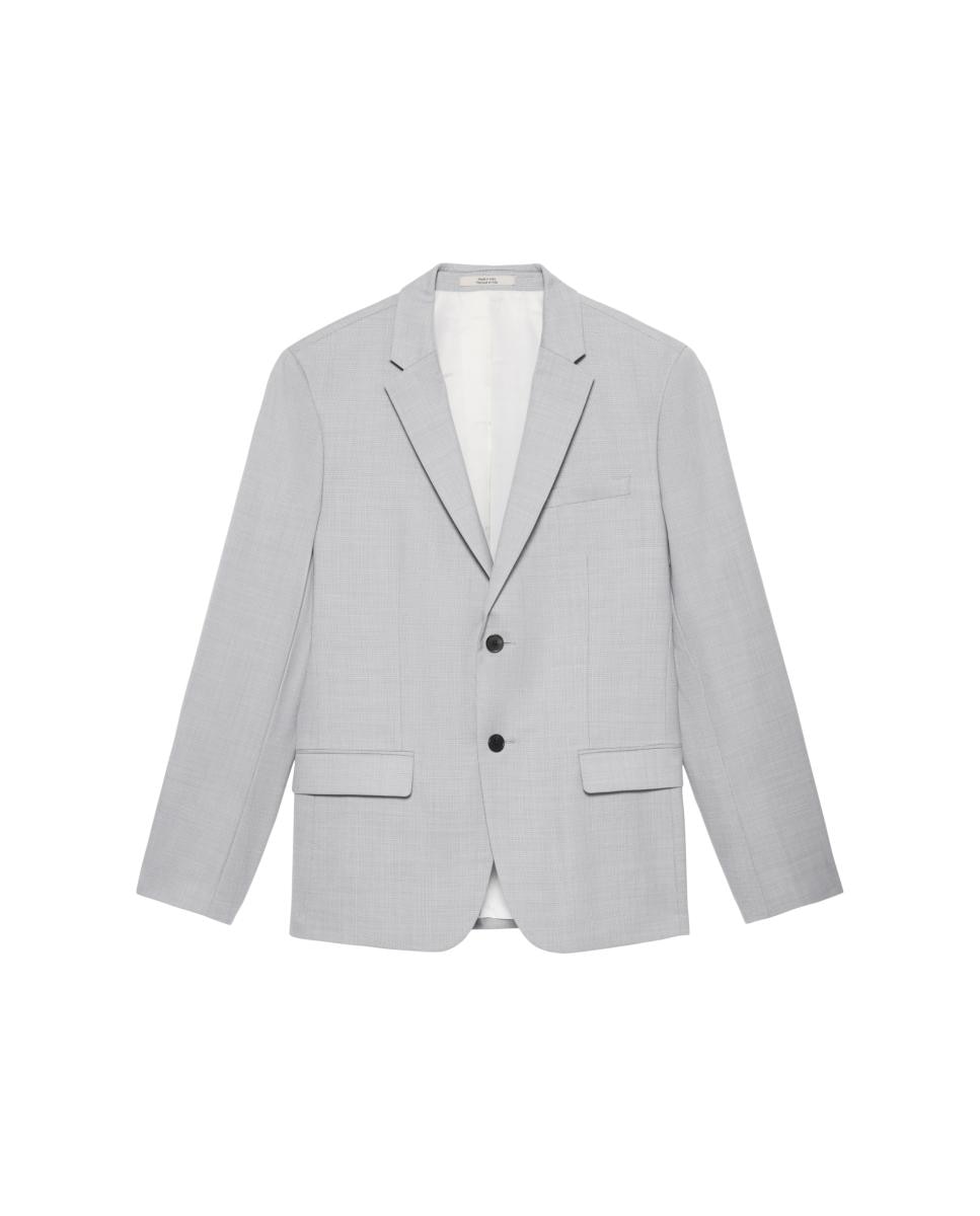 Blazer Slim com Micro Estrutura Barleycorn Cinzento-claro-5