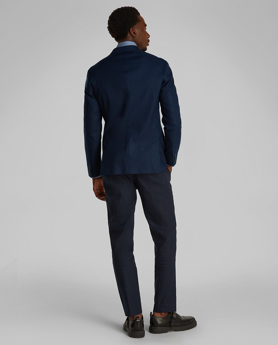 Blazer de Linho Azul-marinho-3