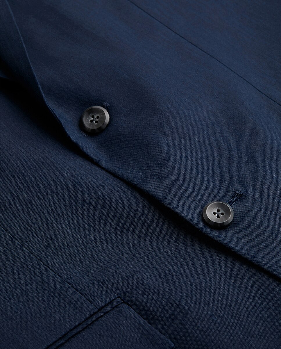 Blazer de Linho Azul-marinho-5