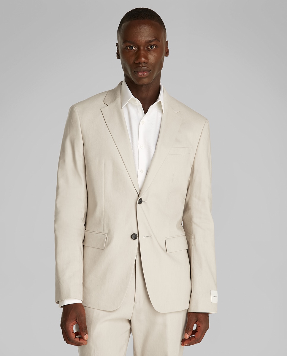Blazer de Linho Cinzento-claro-1
