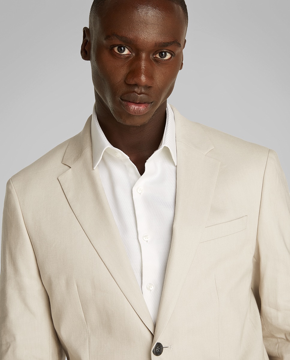 Blazer de Linho Cinzento-claro-4