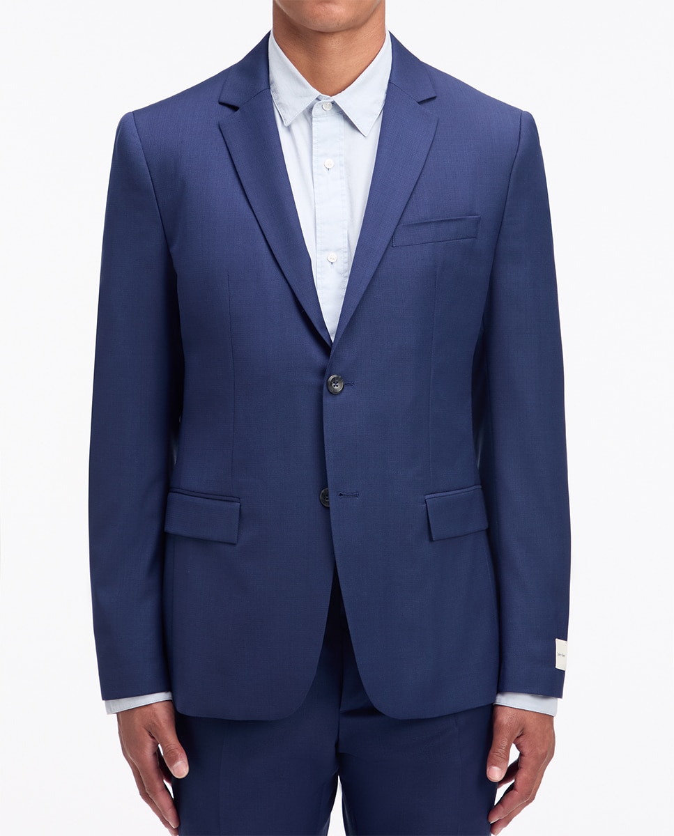 Blazer de Lã com Estrutura Azul-1