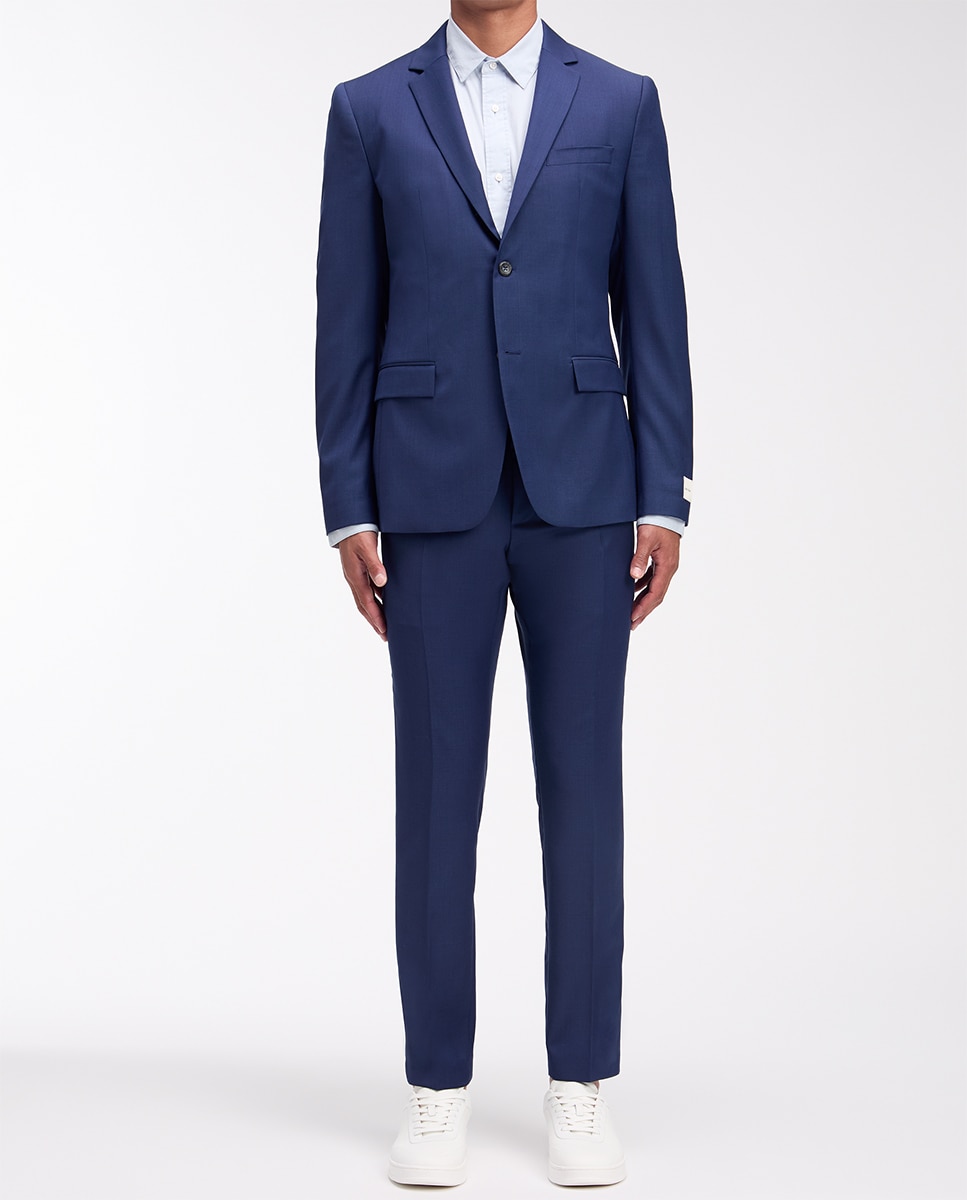Blazer de Lã com Estrutura Azul-6