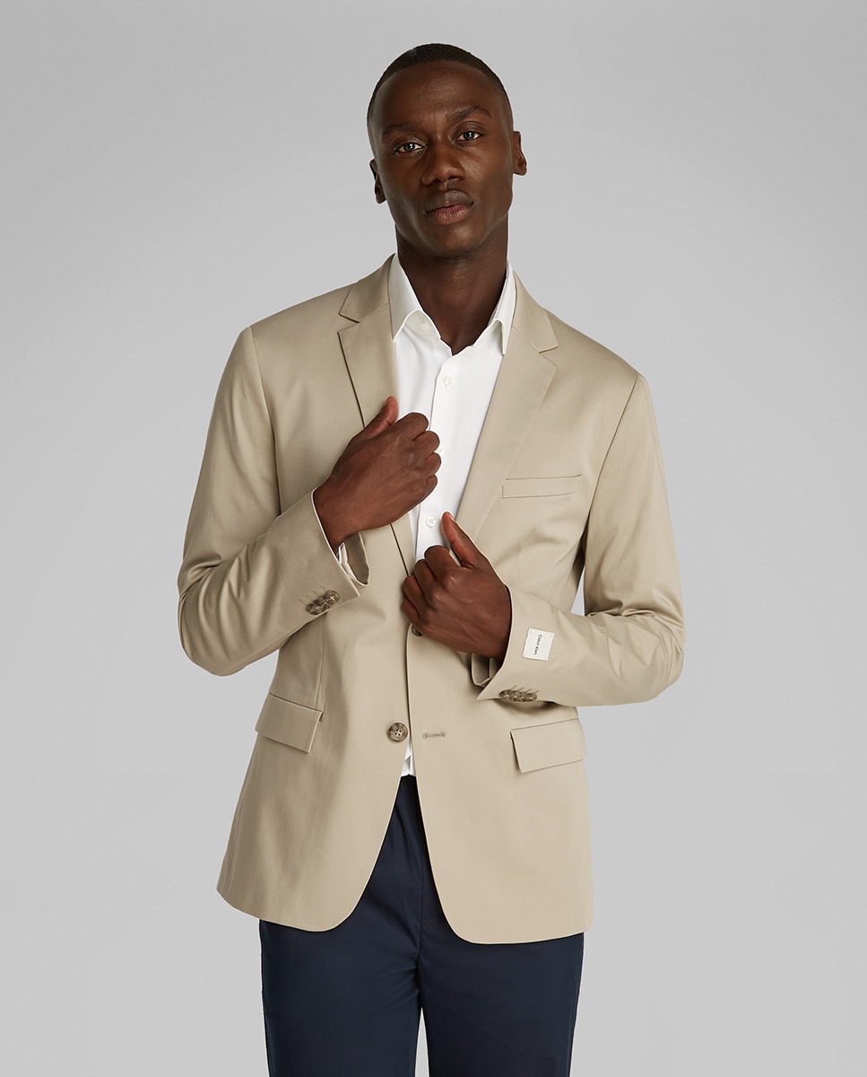 Blazer Acetinado Cinzento-claro-1