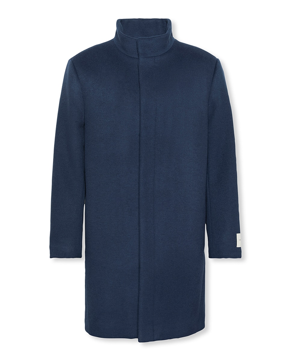 Sobretudo com Lã Azul-marinho-1