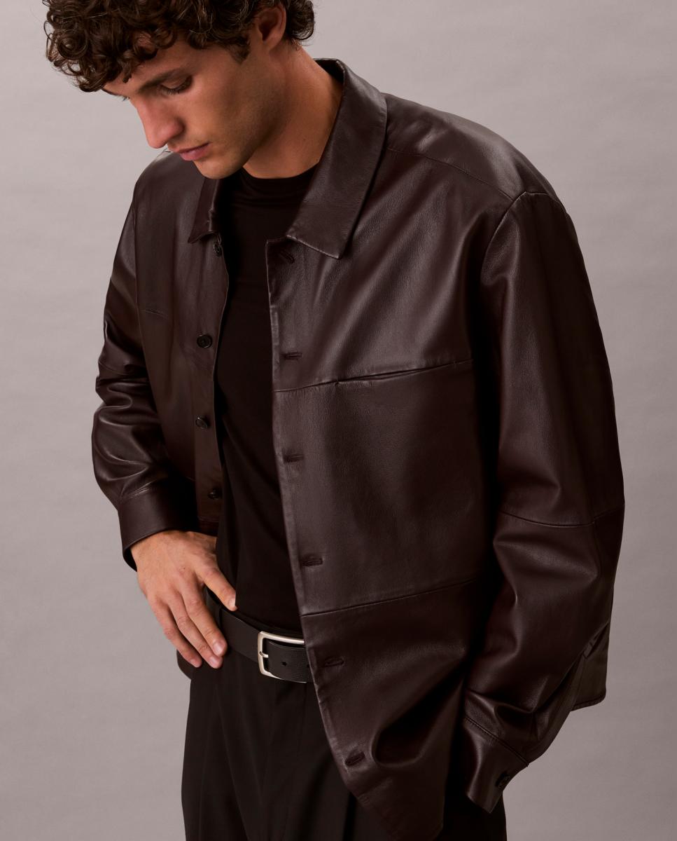 Sobrecamisa Relaxed Fit Castanho-escuro-3