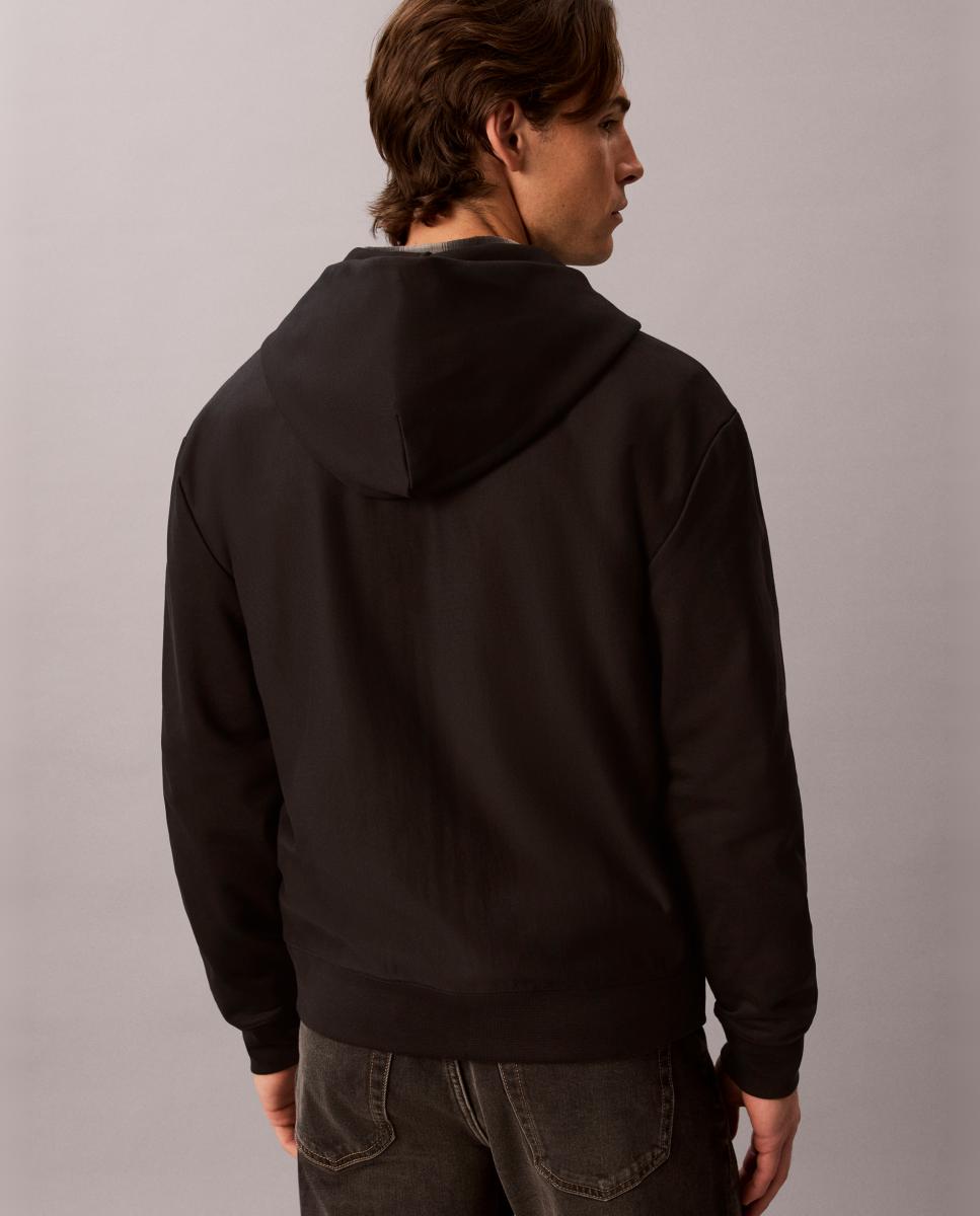 Sudadera con cremallera Hombre felpa con micro logo - Calvin Klein - Negro Negro-2