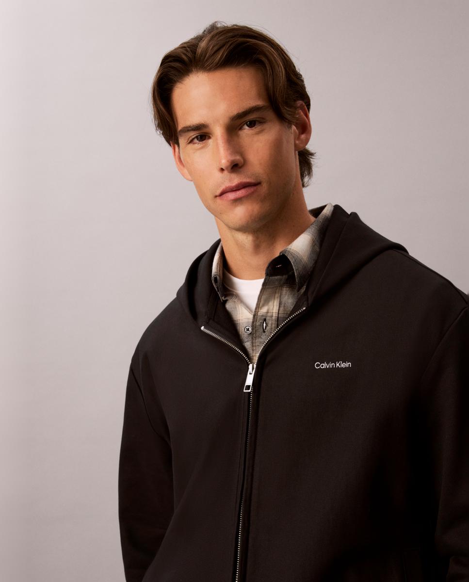 Sudadera con cremallera Hombre felpa con micro logo - Calvin Klein - Negro Negro-3