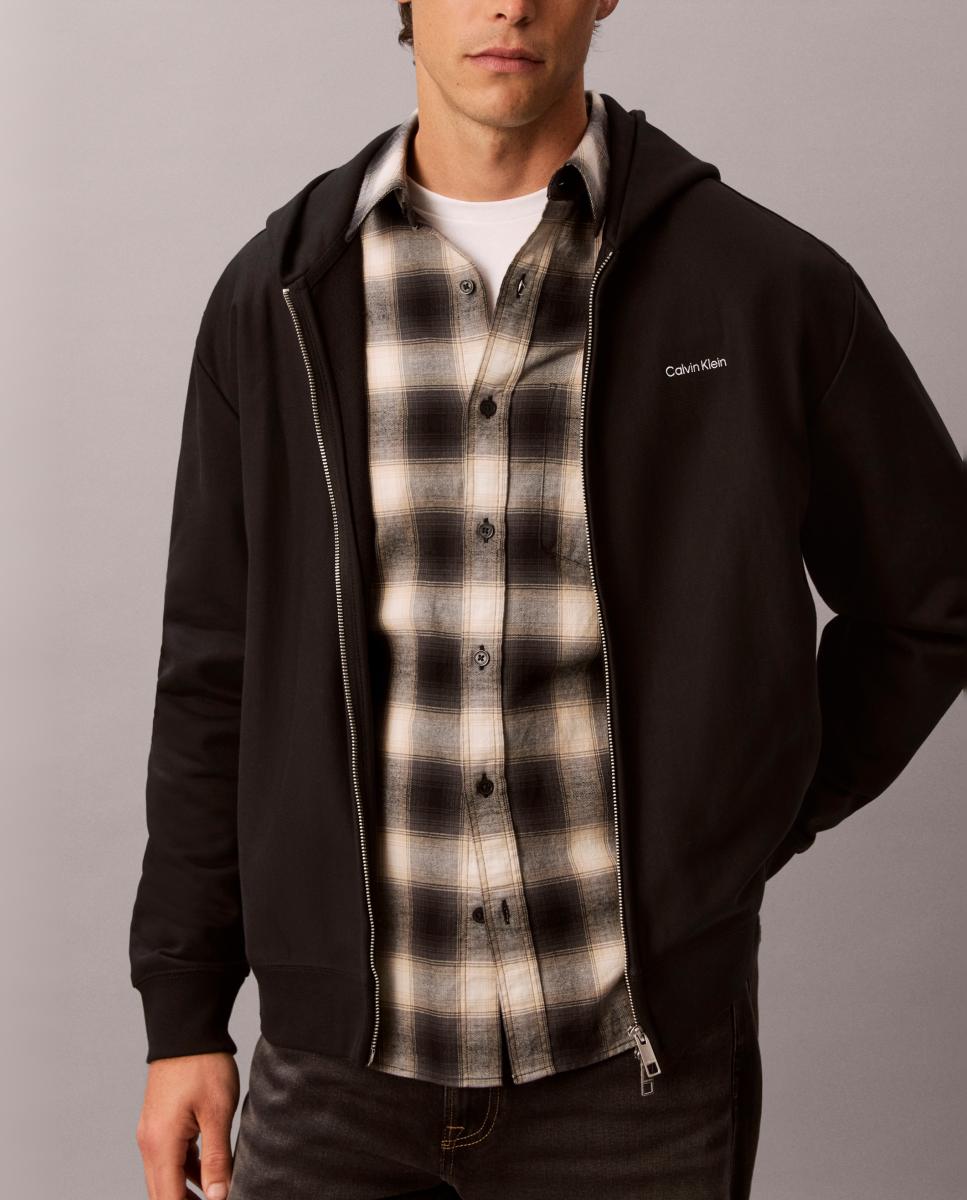 Sudadera con cremallera Hombre felpa con micro logo - Calvin Klein - Negro Negro-4