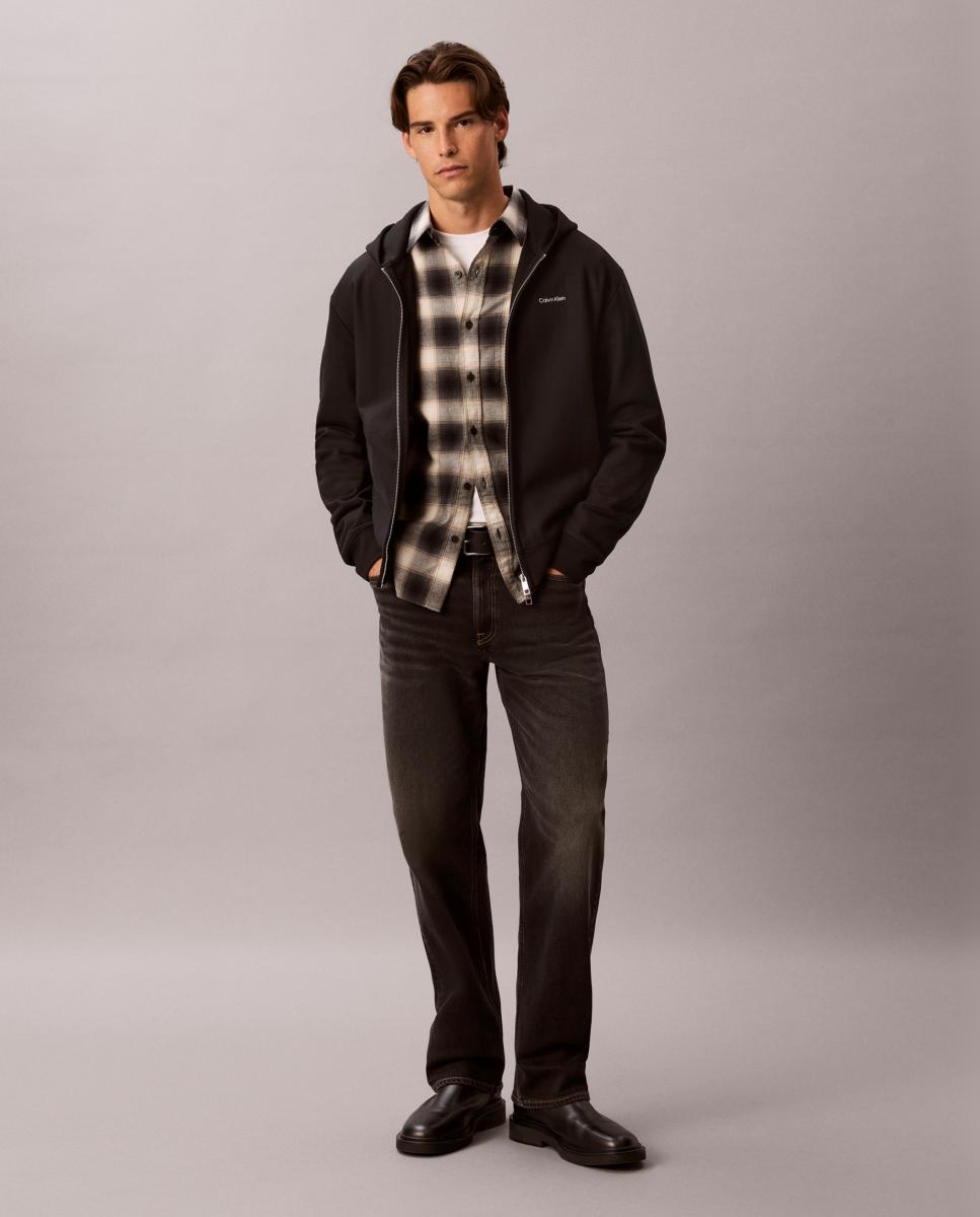 Sudadera con cremallera Hombre felpa con micro logo - Calvin Klein - Negro Negro-5