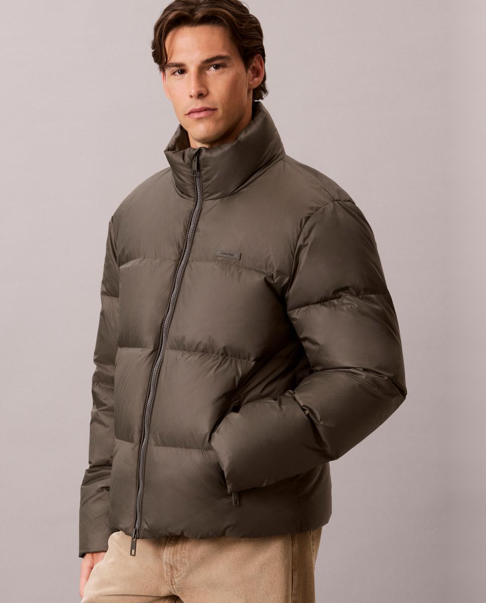 Sobretudo Puffer Cinzento-escuro-4