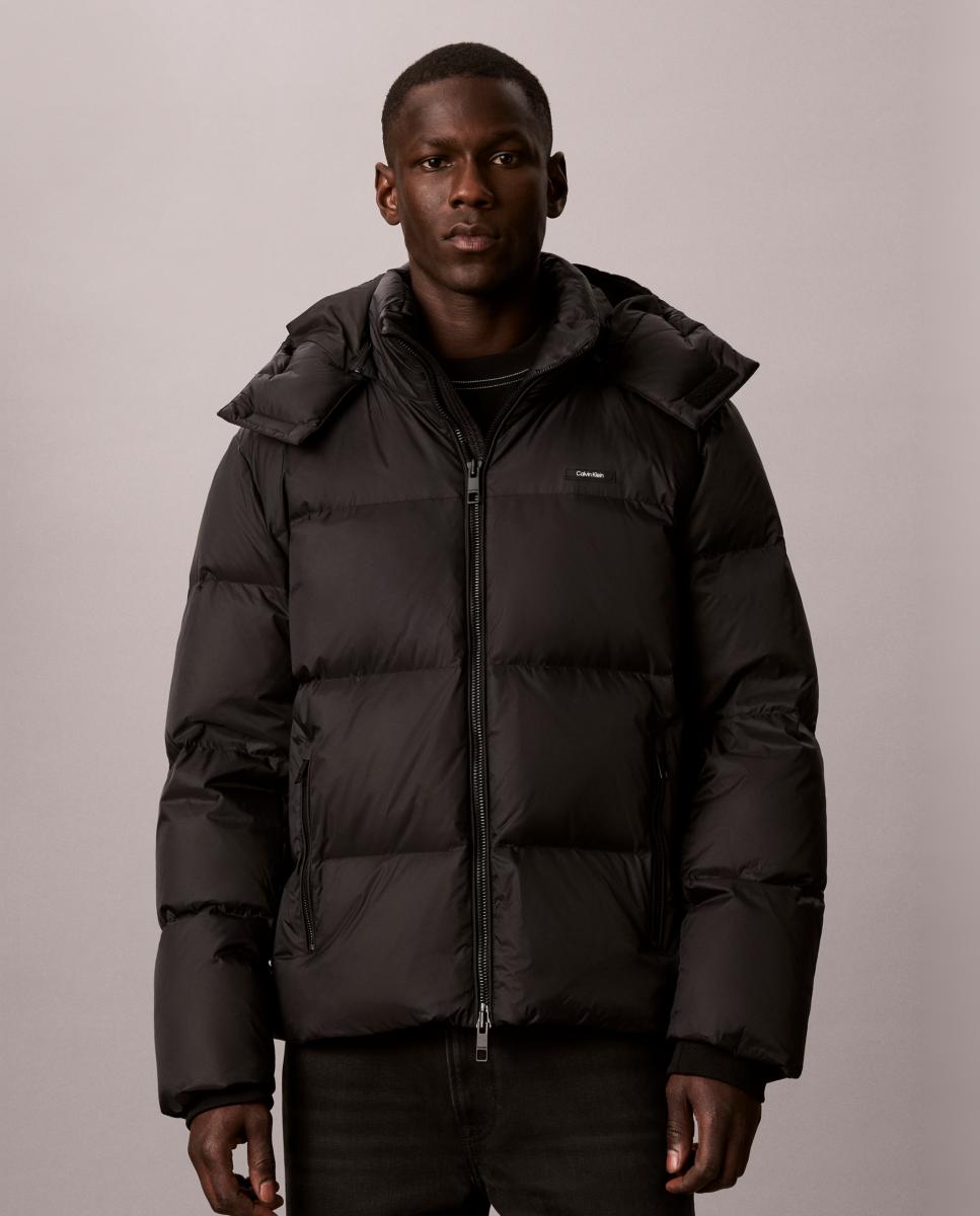 Imagen 0 de Abrigo puffer Hombre con capucha desmontable Negro