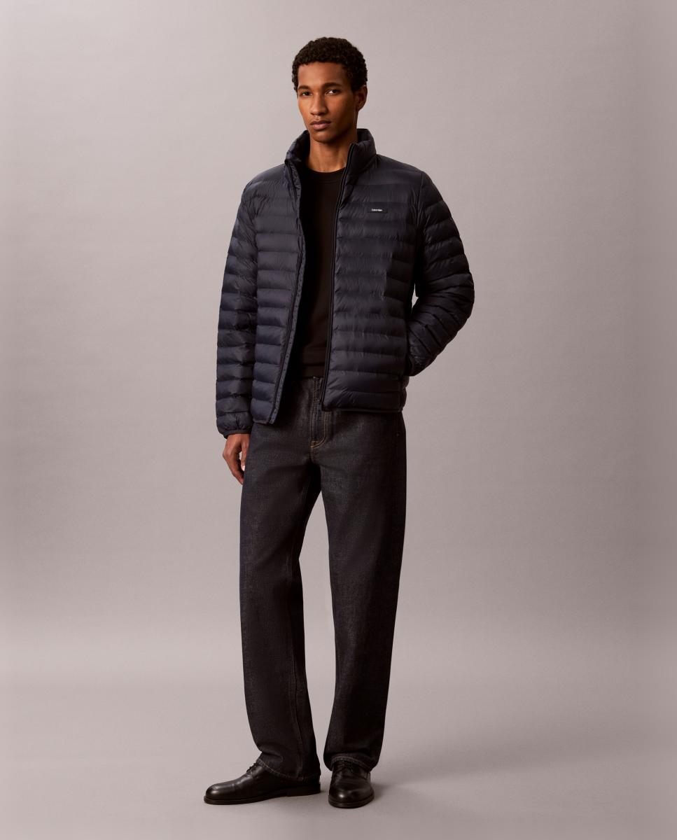 Casaco Puffer Acolchoado com Gola à Padre Azul-marinho-6