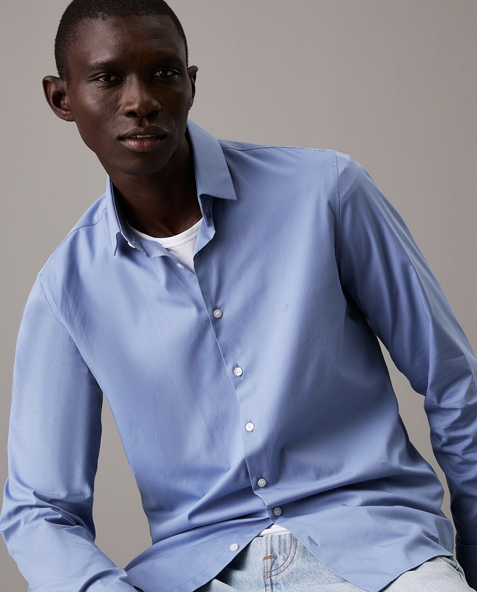 Camisa Slim Fit Azul-1