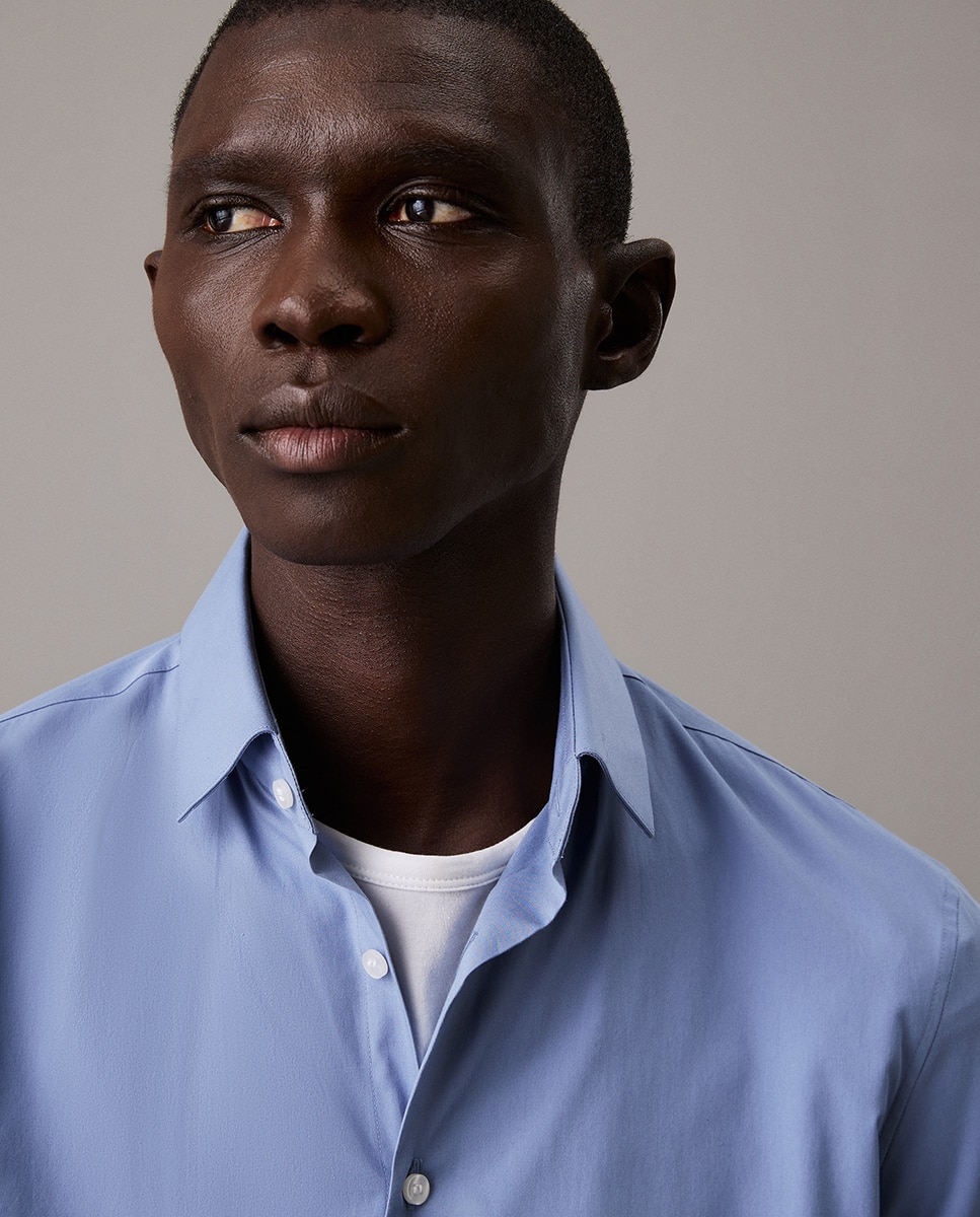 Camisa Slim Fit Azul-3