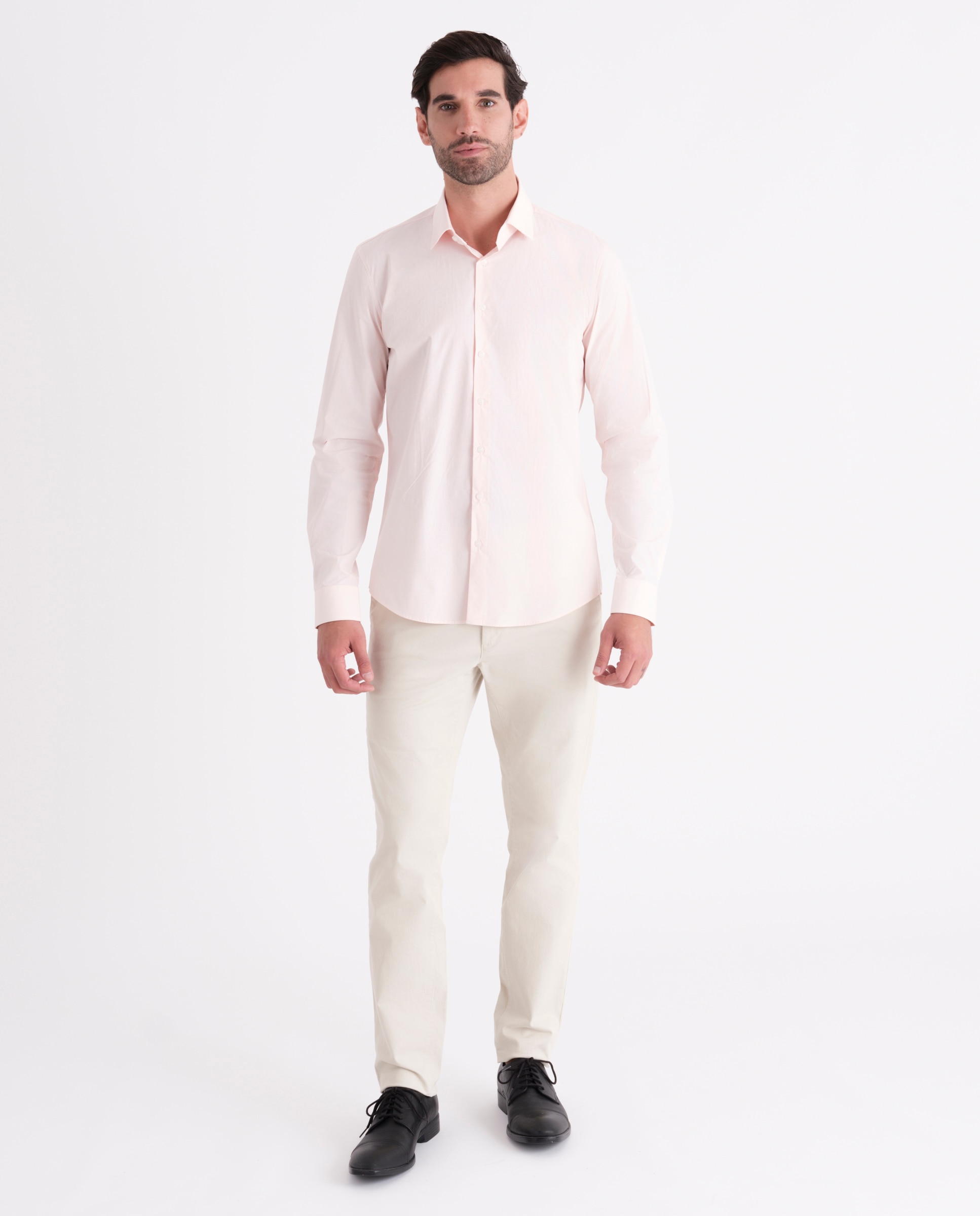Camisa Formal com Dobby Rosa-4