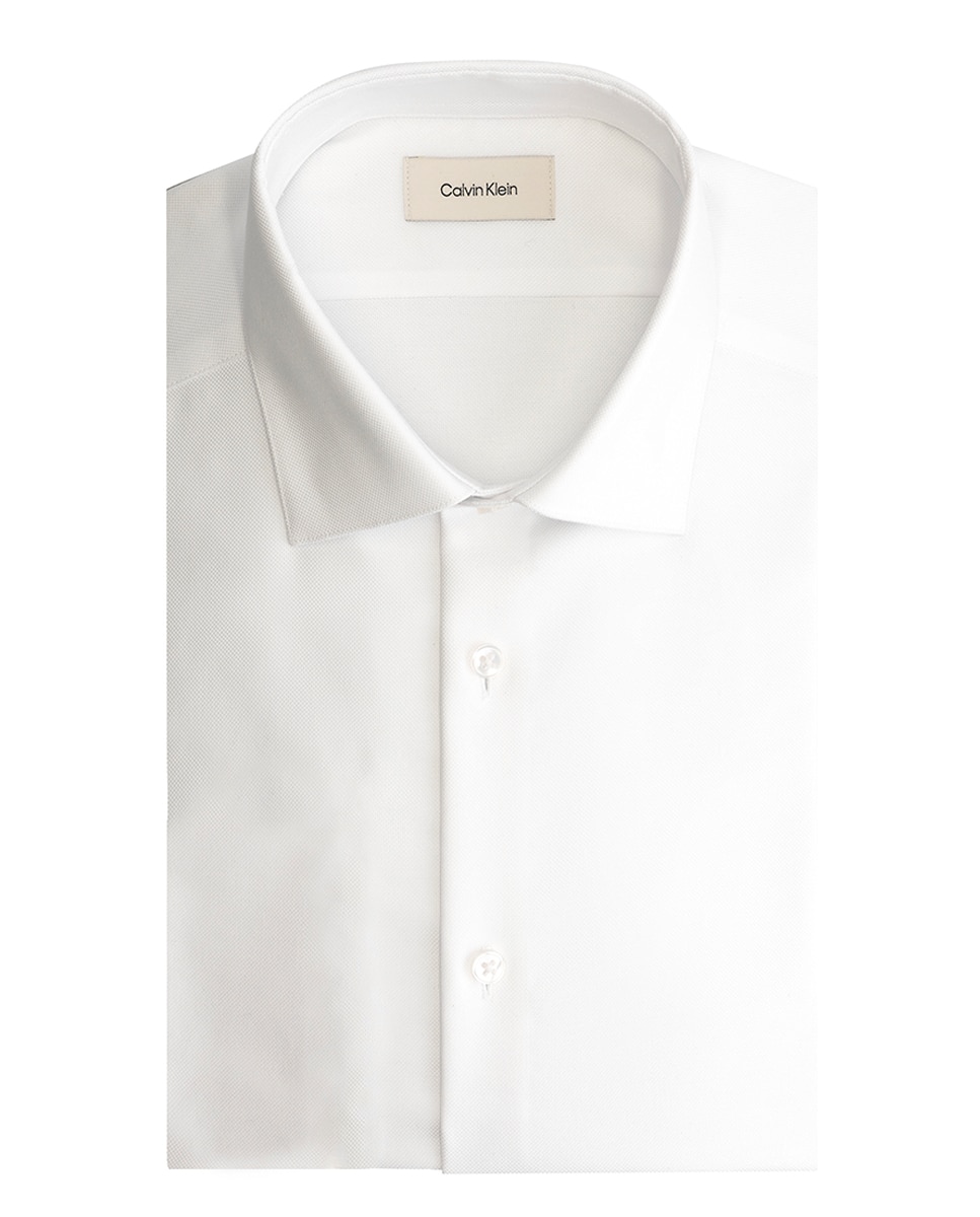 Camisa Clássica Slim de Popelina Lisa Branco-8