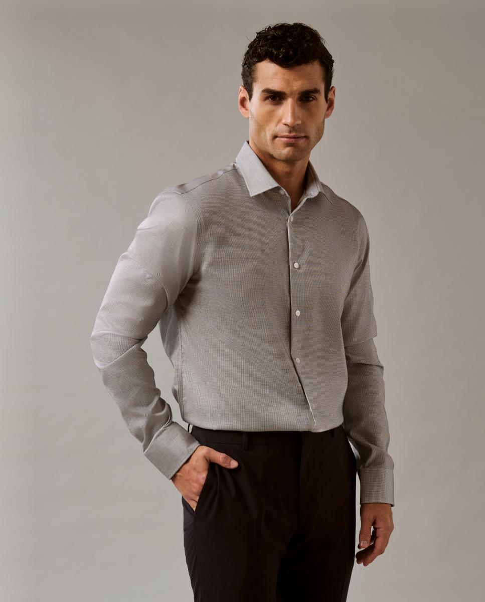 Camisa de Algodão Elástico Preto-3