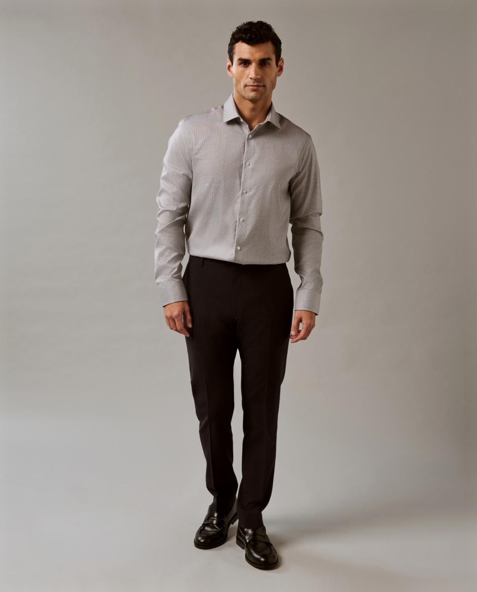 Camisa de Algodão Elástico Preto-5