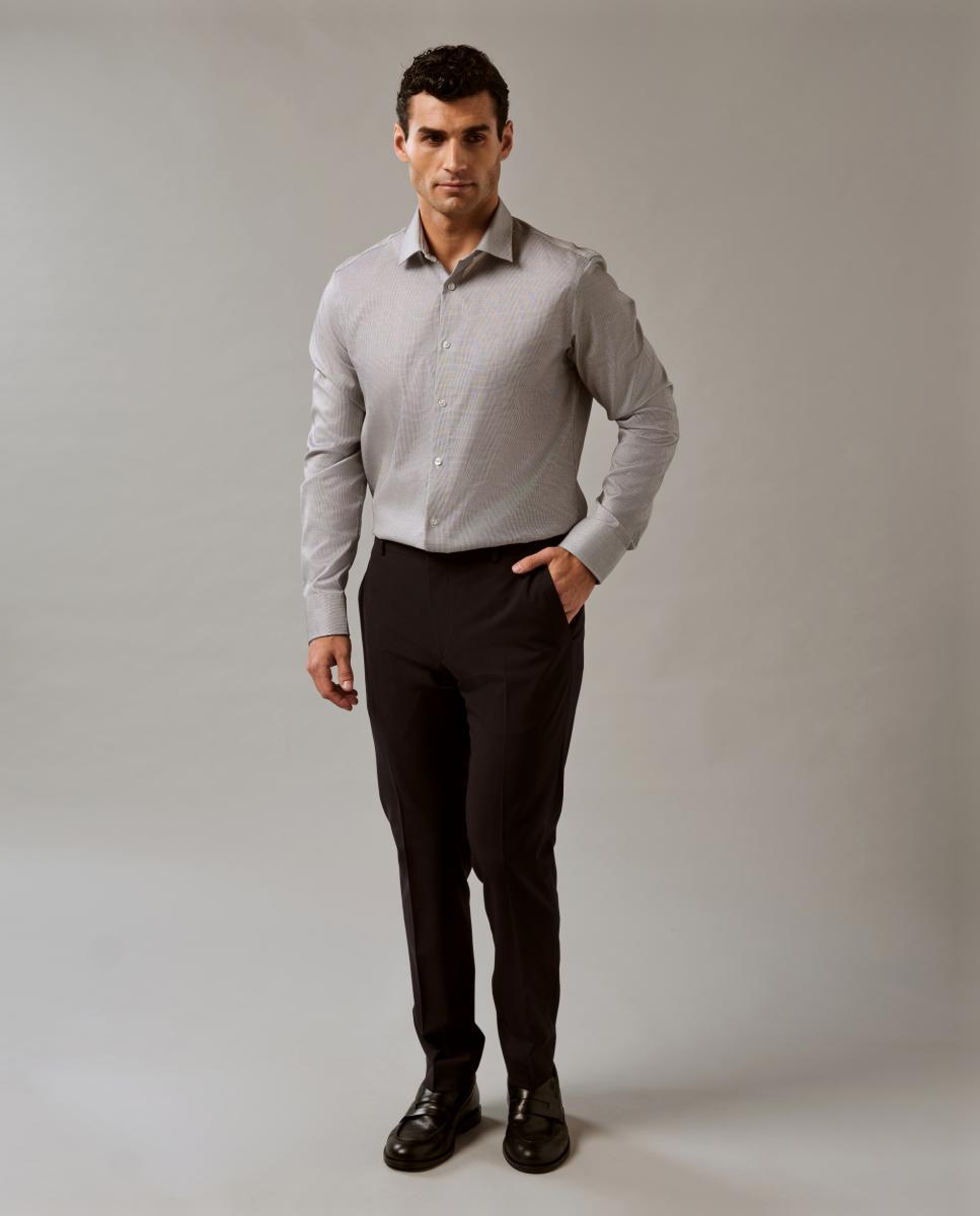Camisa de Algodão Elástico Preto-6