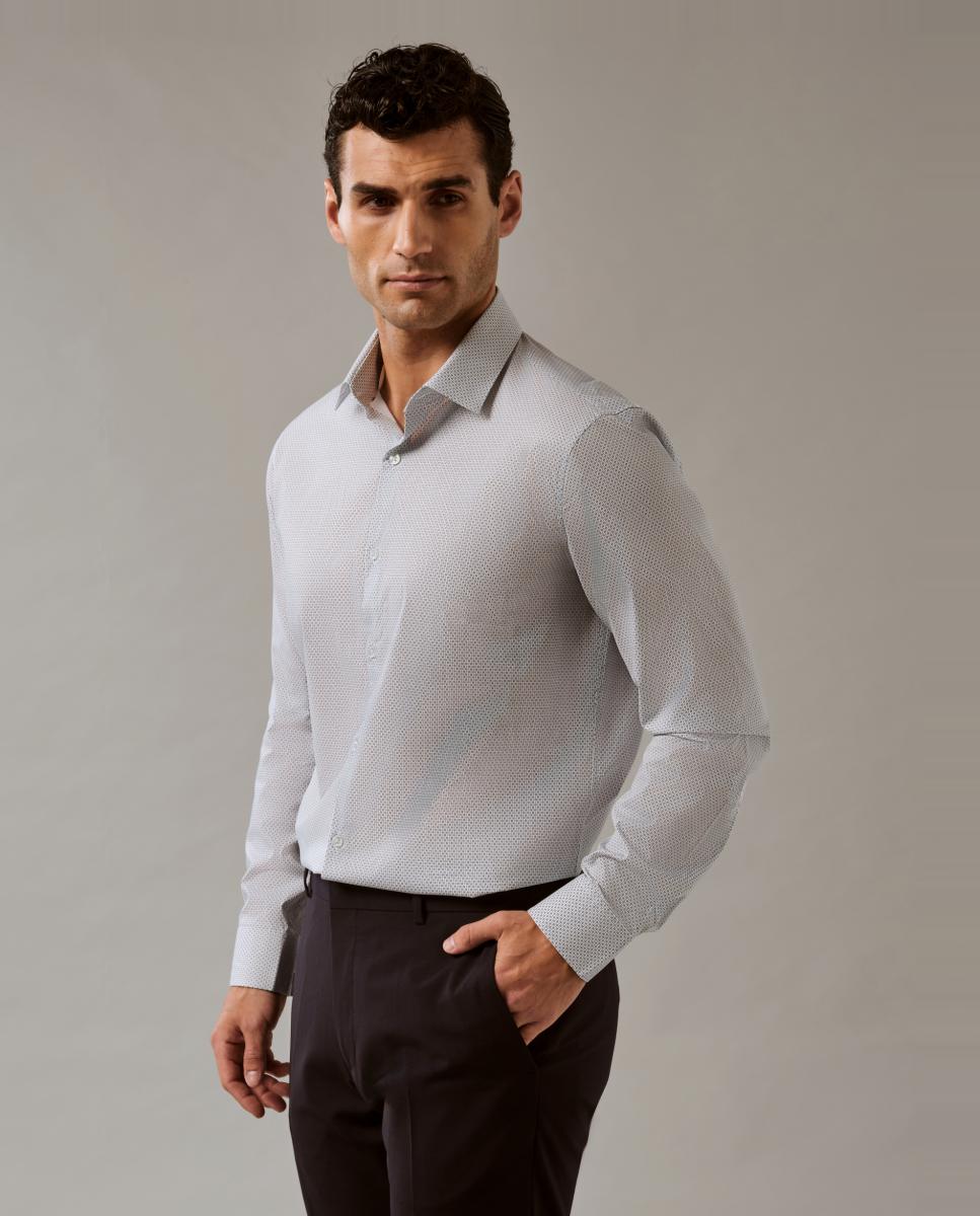 Camisa de Popelina Estampada Azul-claro-3