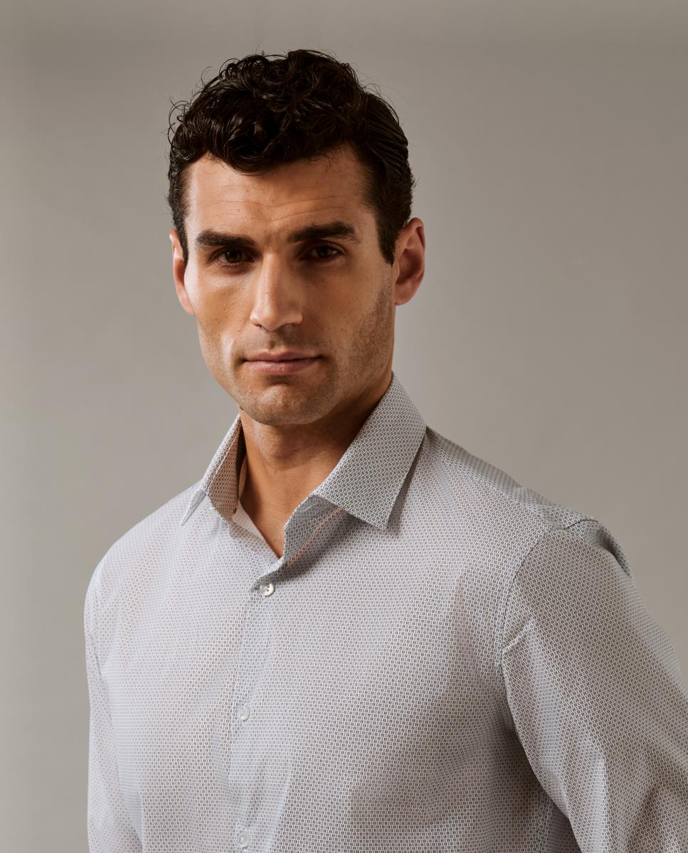 Camisa de Popelina Estampada Azul-claro-4