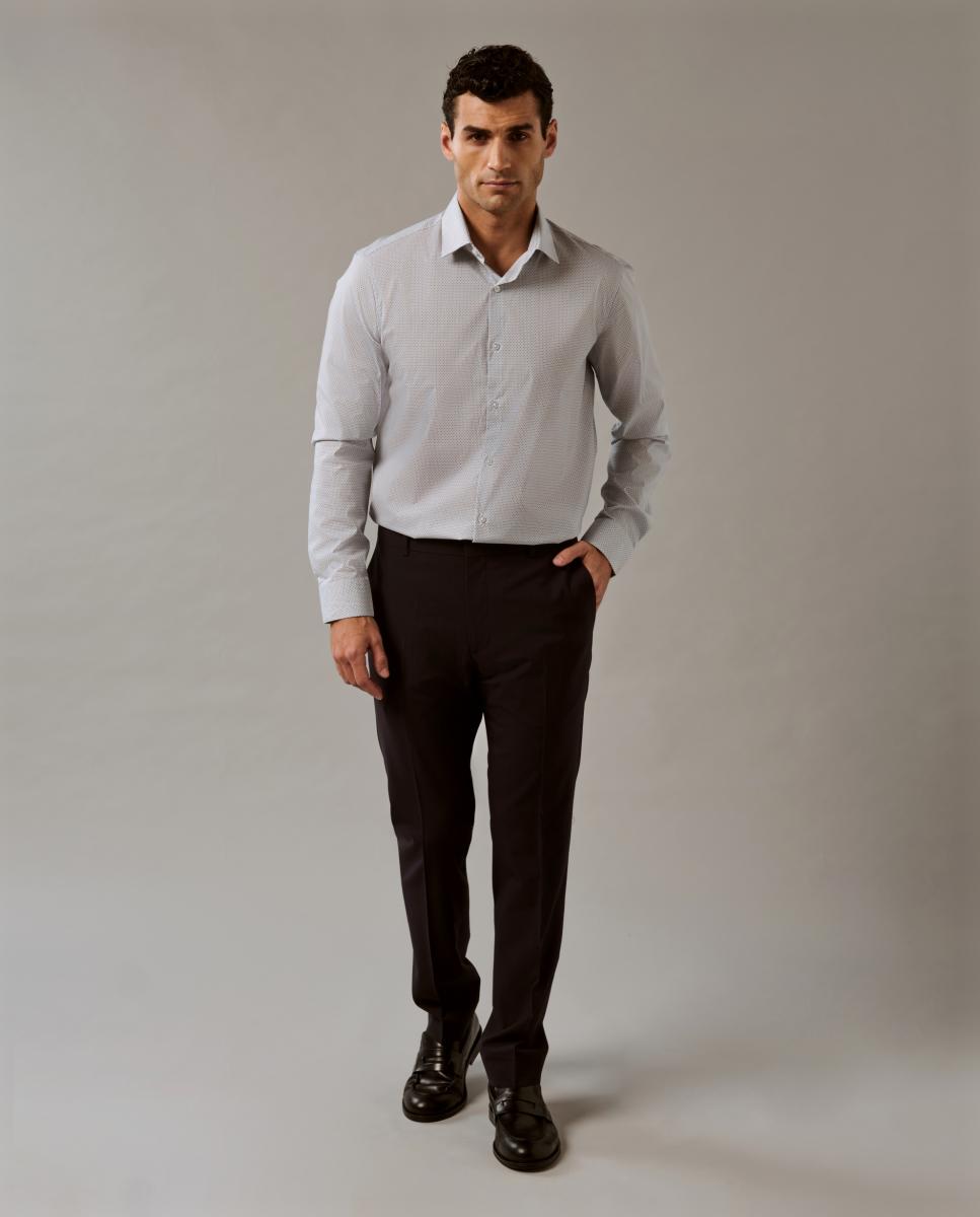 Camisa de Popelina Estampada Azul-claro-6