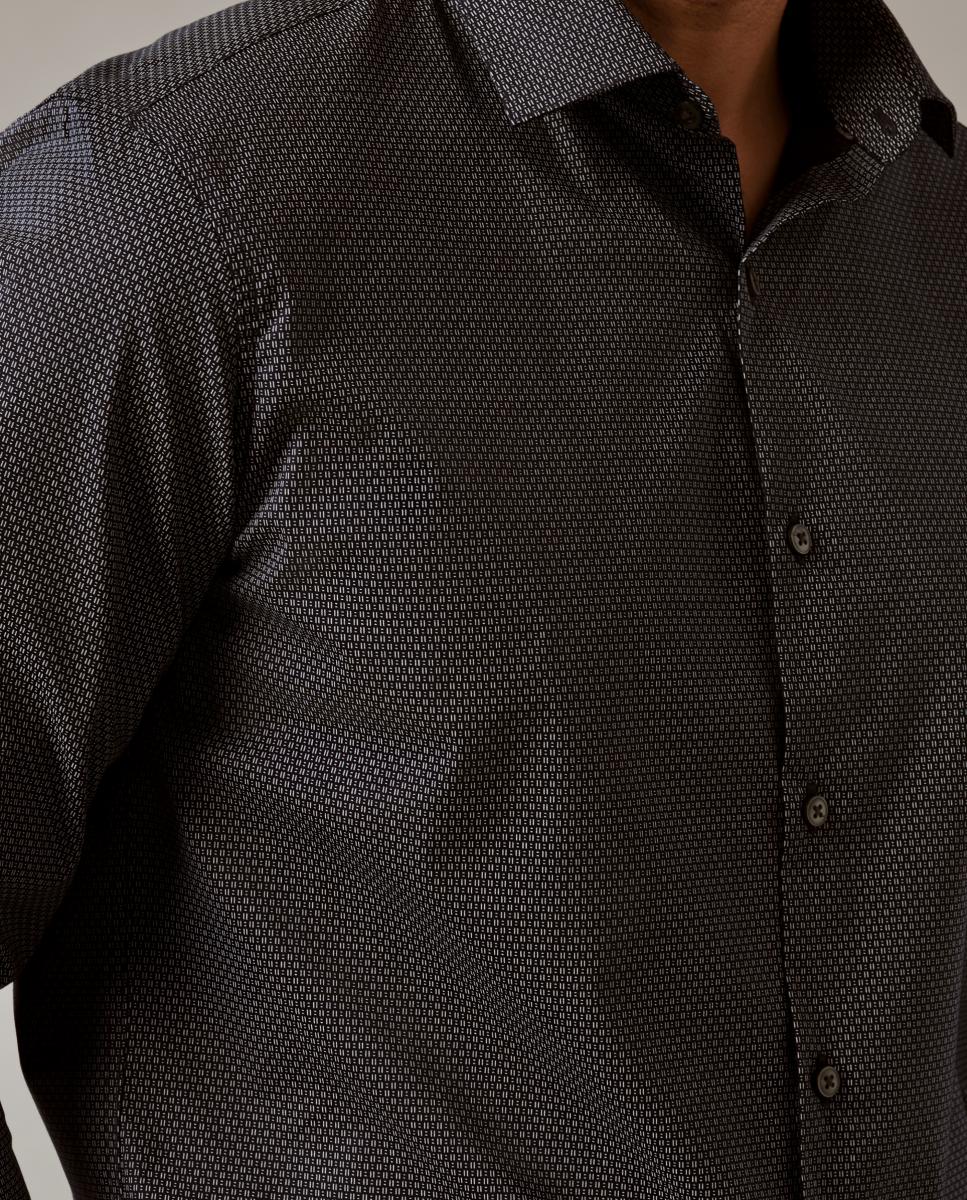 Camisa de Popelina Estampada Azul-5