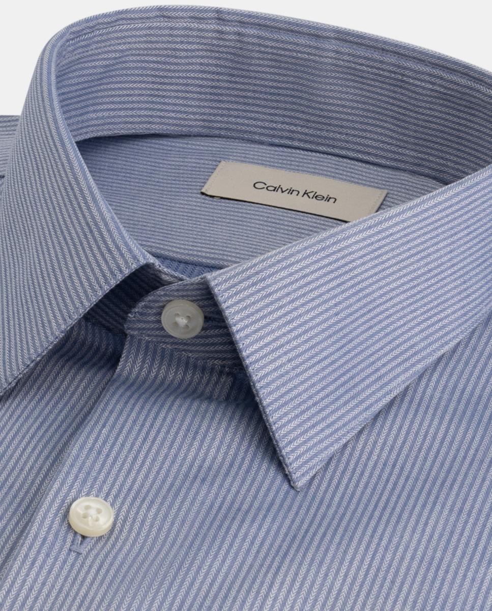 Camisa Non Iron Estampada Azul-4