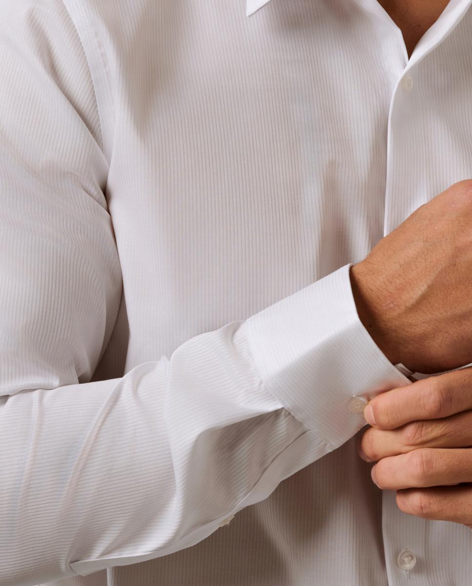 Camisa Non Iron Estampada Branco-5