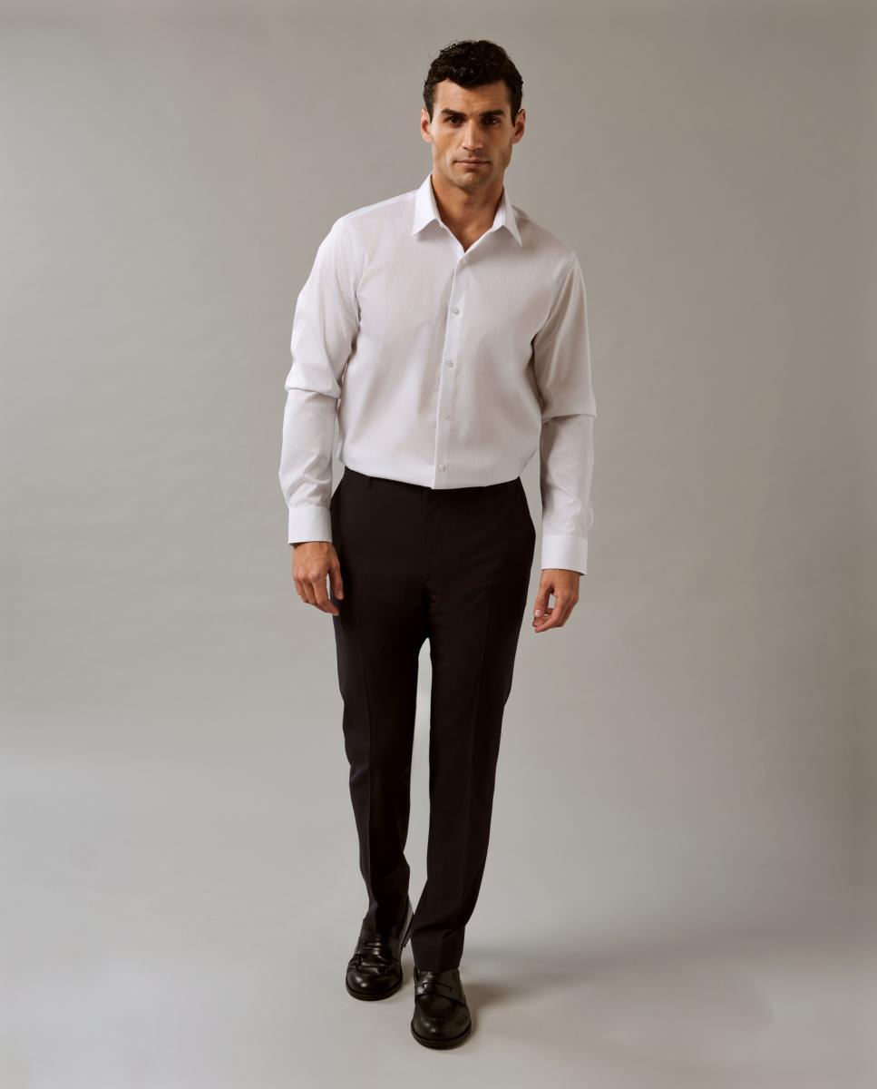 Camisa Non Iron Estampada Branco-6