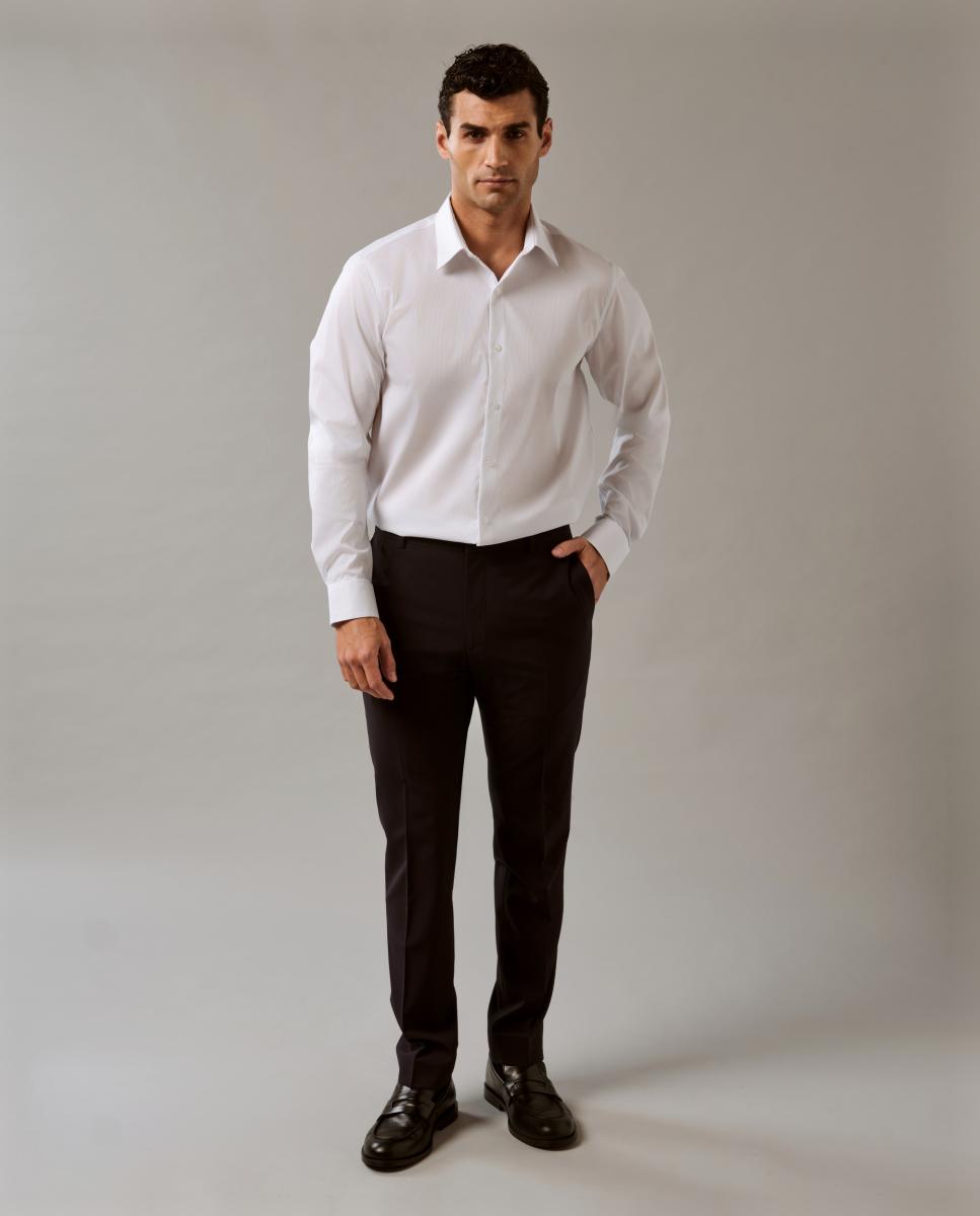 Camisa Non Iron Estampada Branco-7
