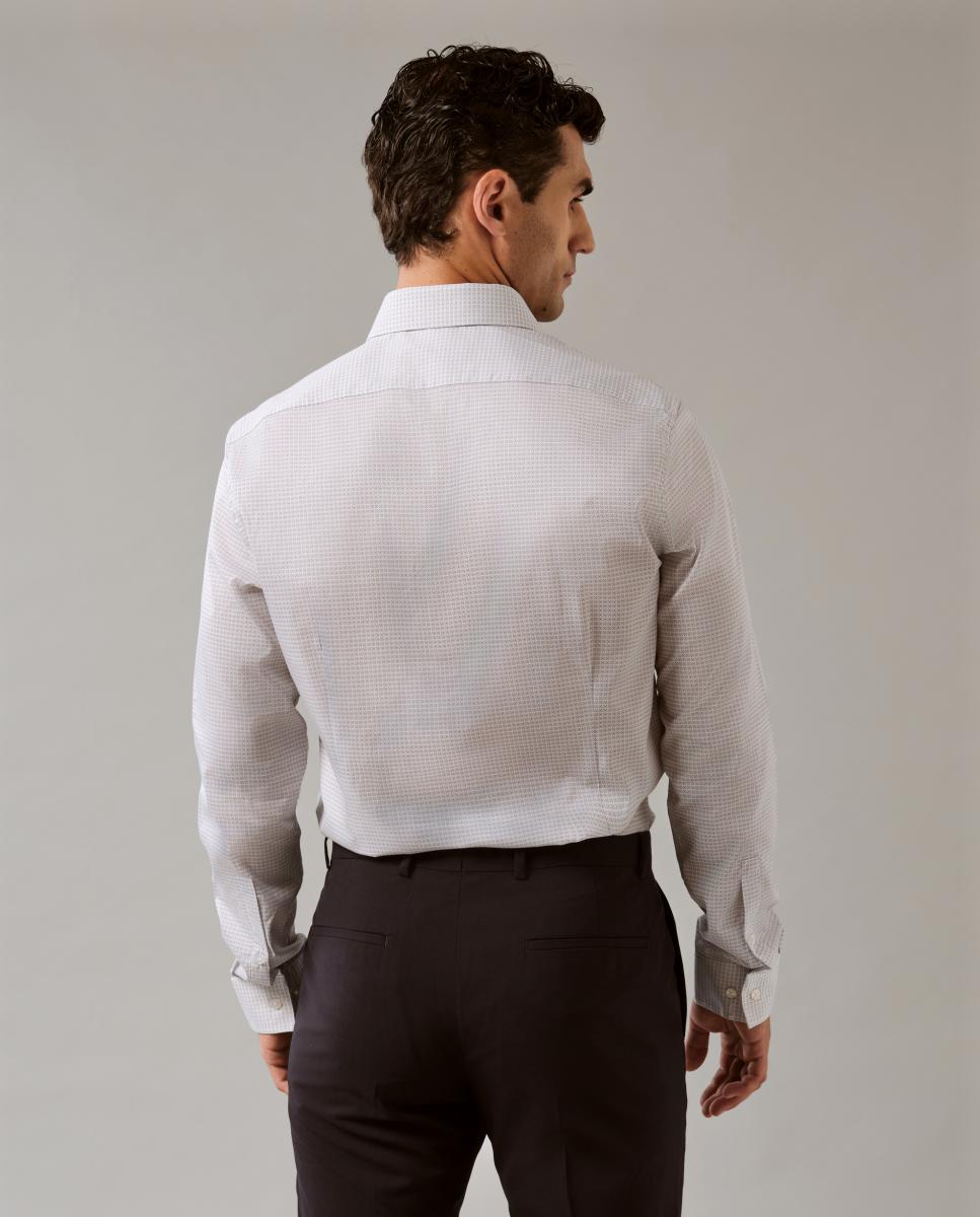 Camisa de Popelina Elástica Slim Fit Cinzento-claro-2